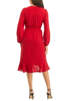 Women's Luxology Smocked-Waist Flutter Sleeve Midi Dress