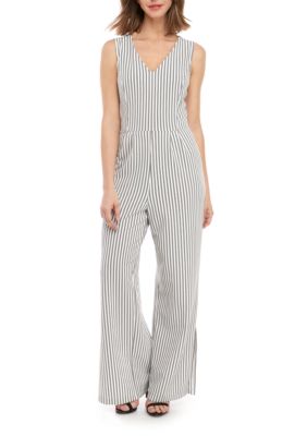 Emma & Michelle Sleeve Stripe Tie Jumpsuit | belk