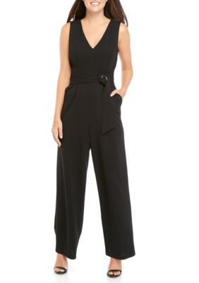 Emma & Michelle Sleeveless Wrap Crepe Jumpsuit | belk