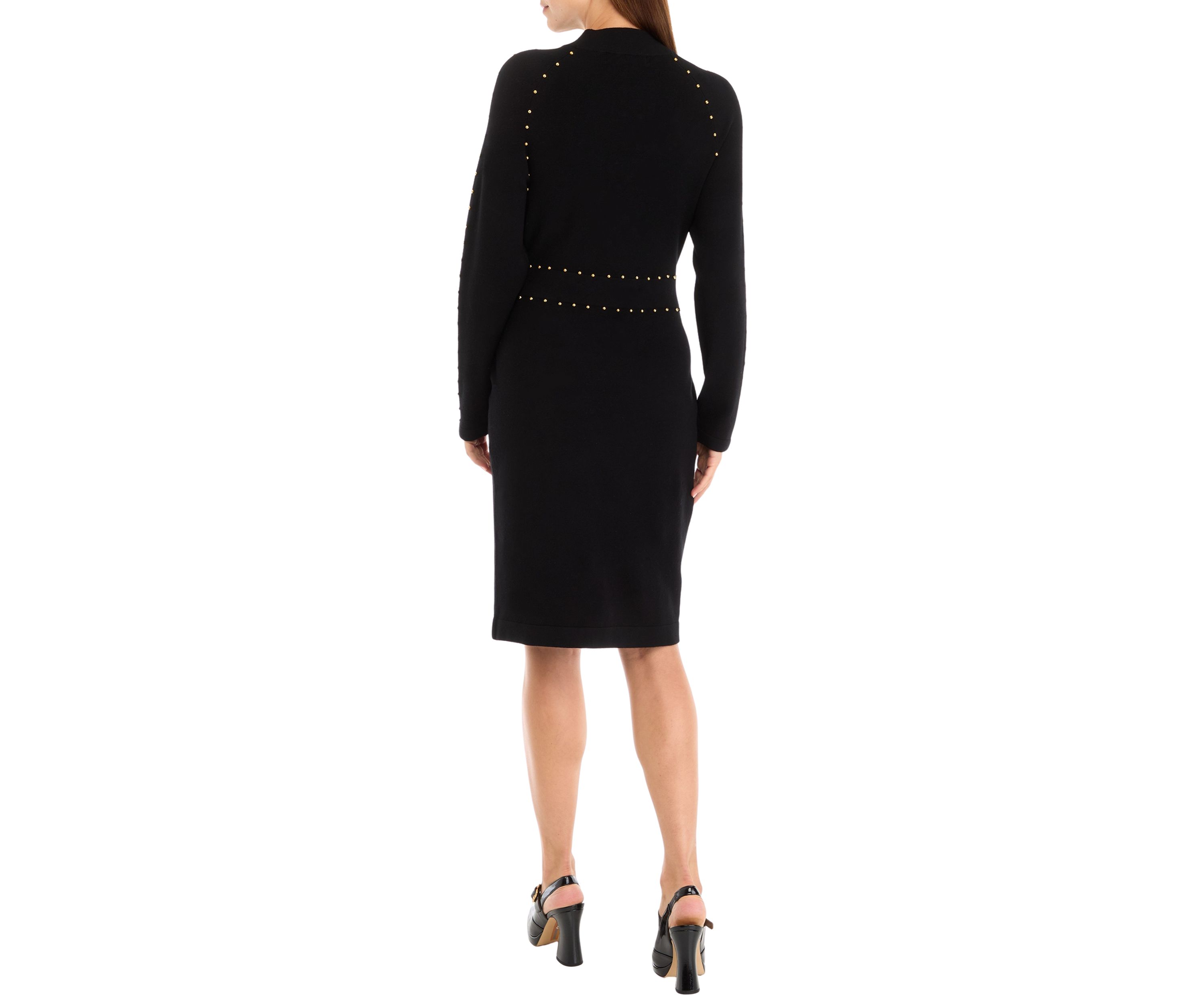 Womens Long Sleeve Turtleneck Sheath Sweater Dress