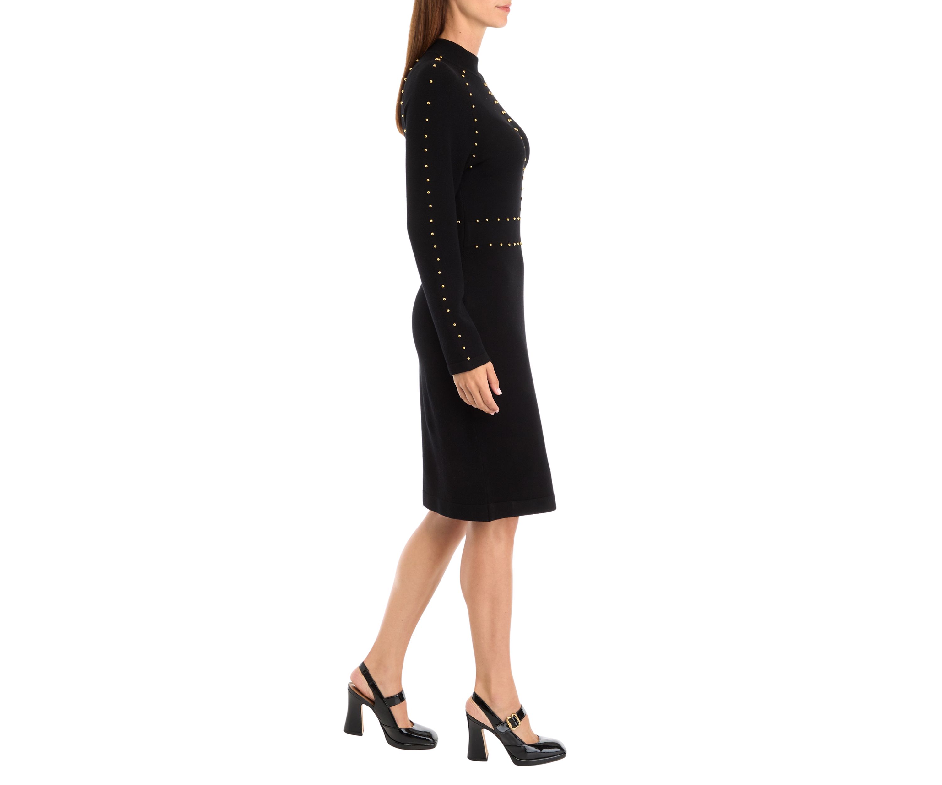 Womens Long Sleeve Turtleneck Sheath Sweater Dress