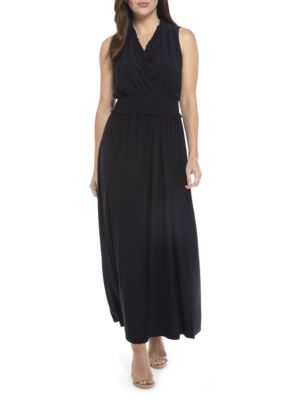 Emma & Michelle Maxi Sleeveless Dress with Ruffle Trim | belk