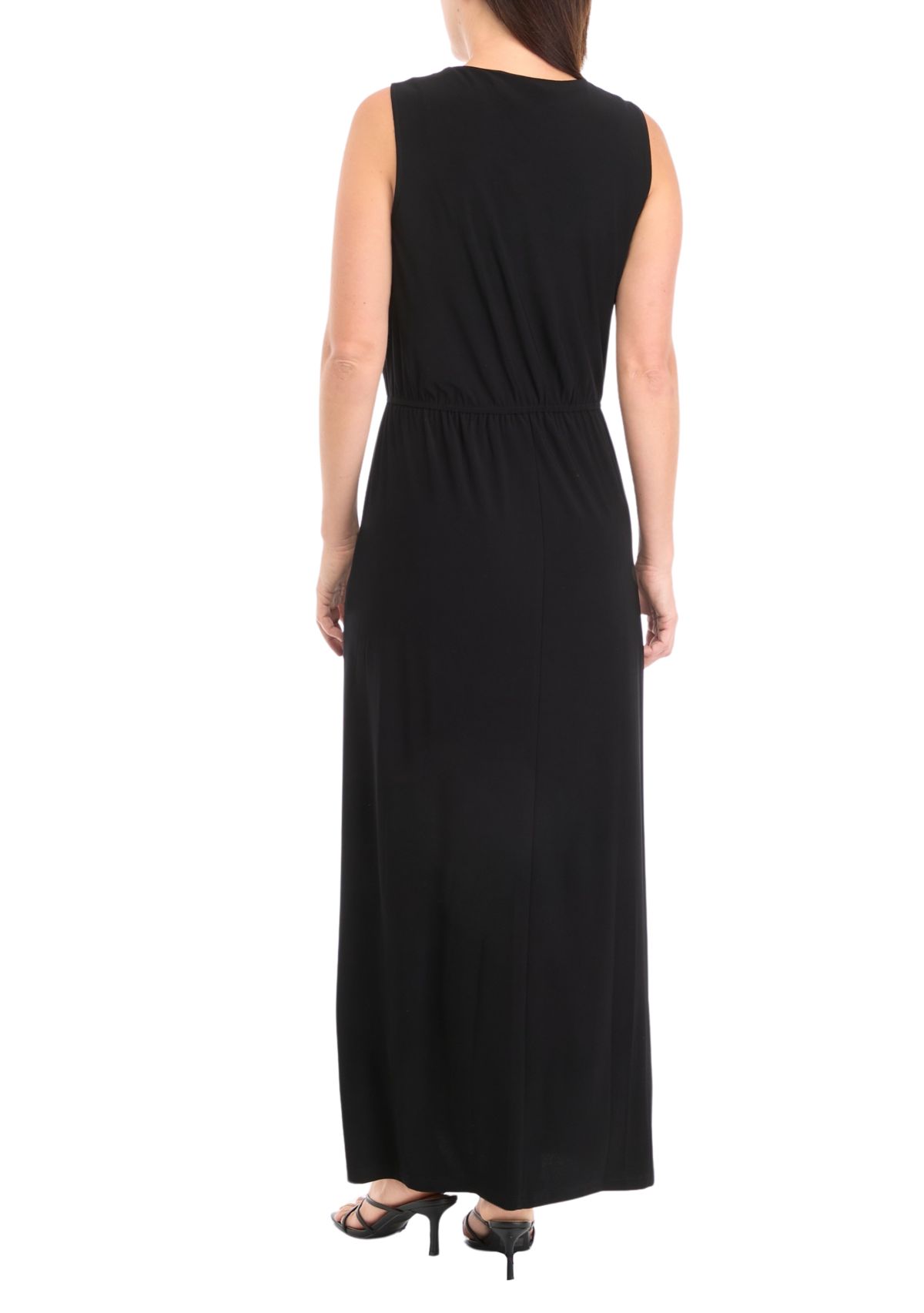 Womens Sleeveless V-Neck Fit and Flare Dress