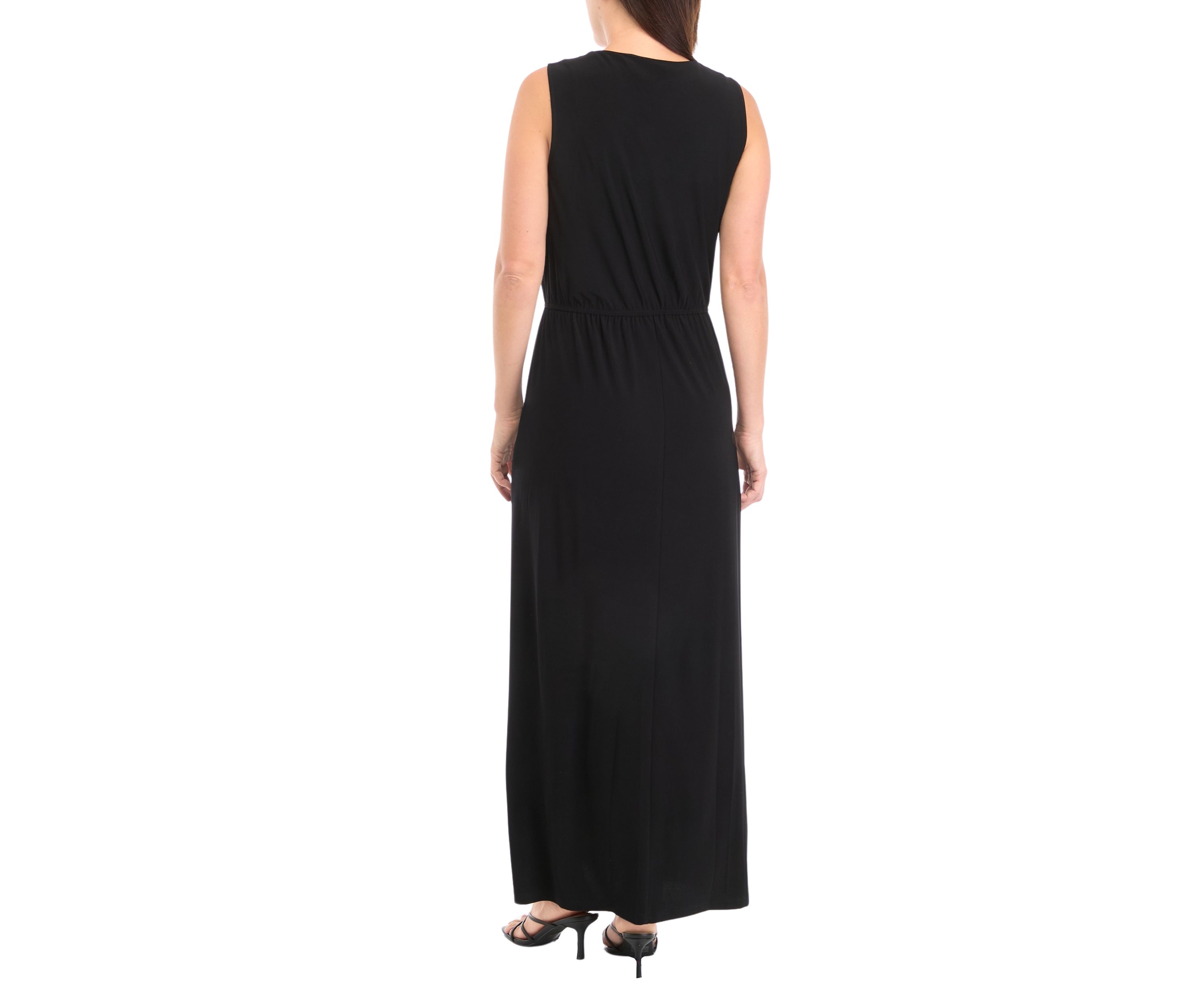 Womens Sleeveless V-Neck Fit and Flare Dress
