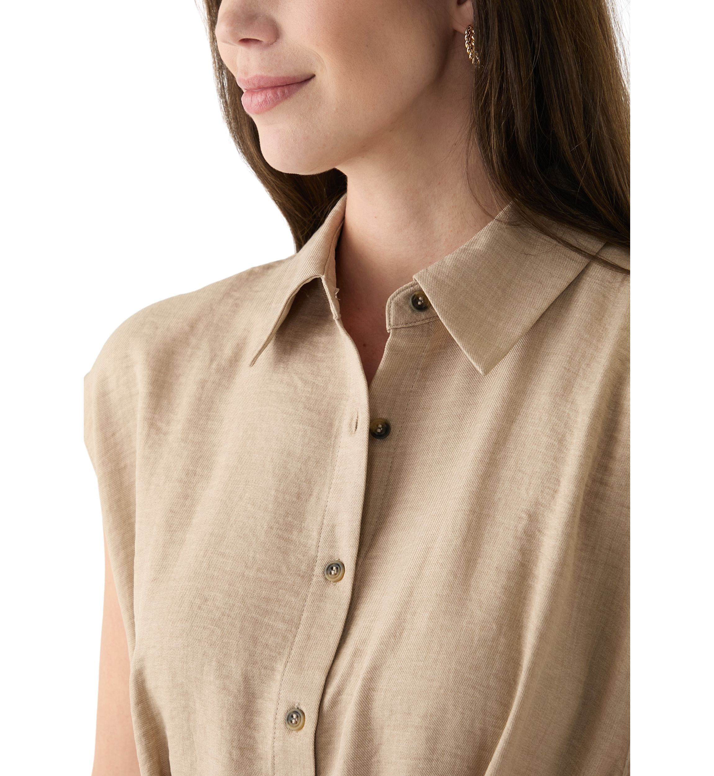 Womens Cap Sleeve Collar Tie Waist Solid Fit and Flare Midi Dress