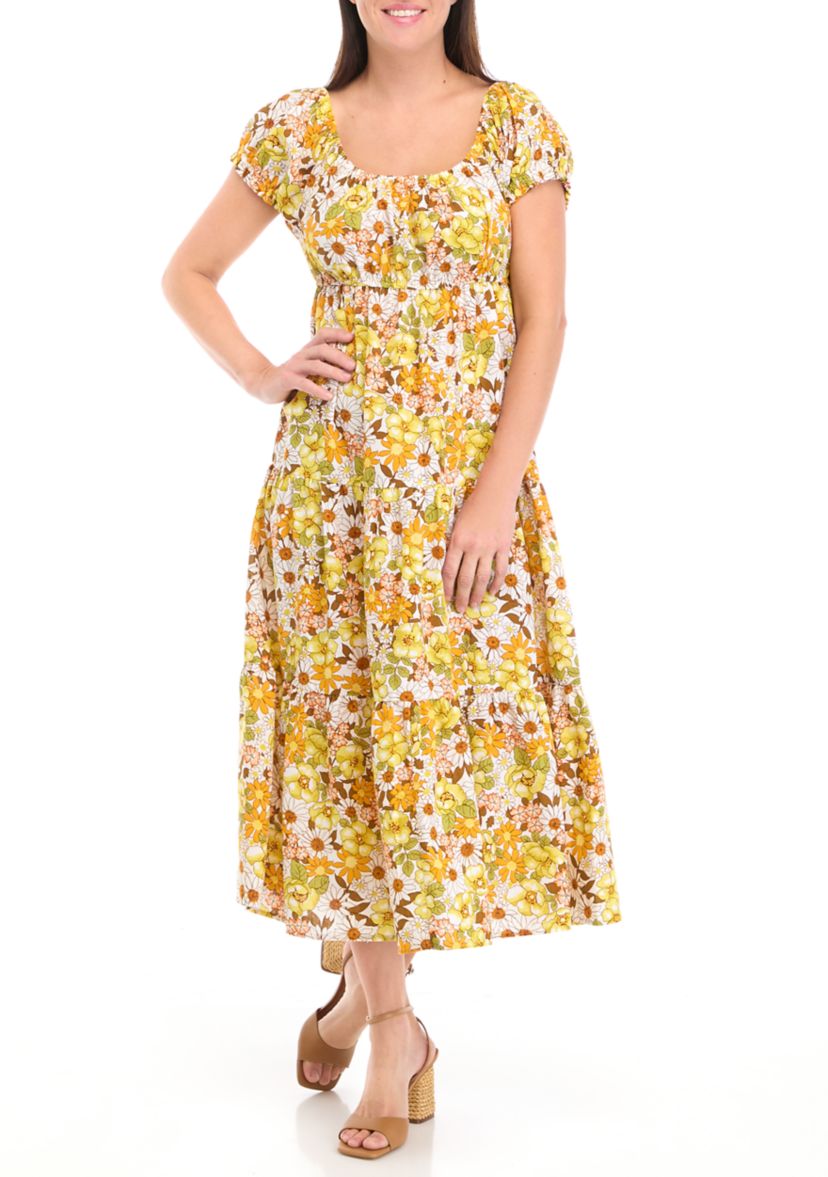 slim fit dress slacks Floral Midi Fit & Flare Dress | Fit and Flare