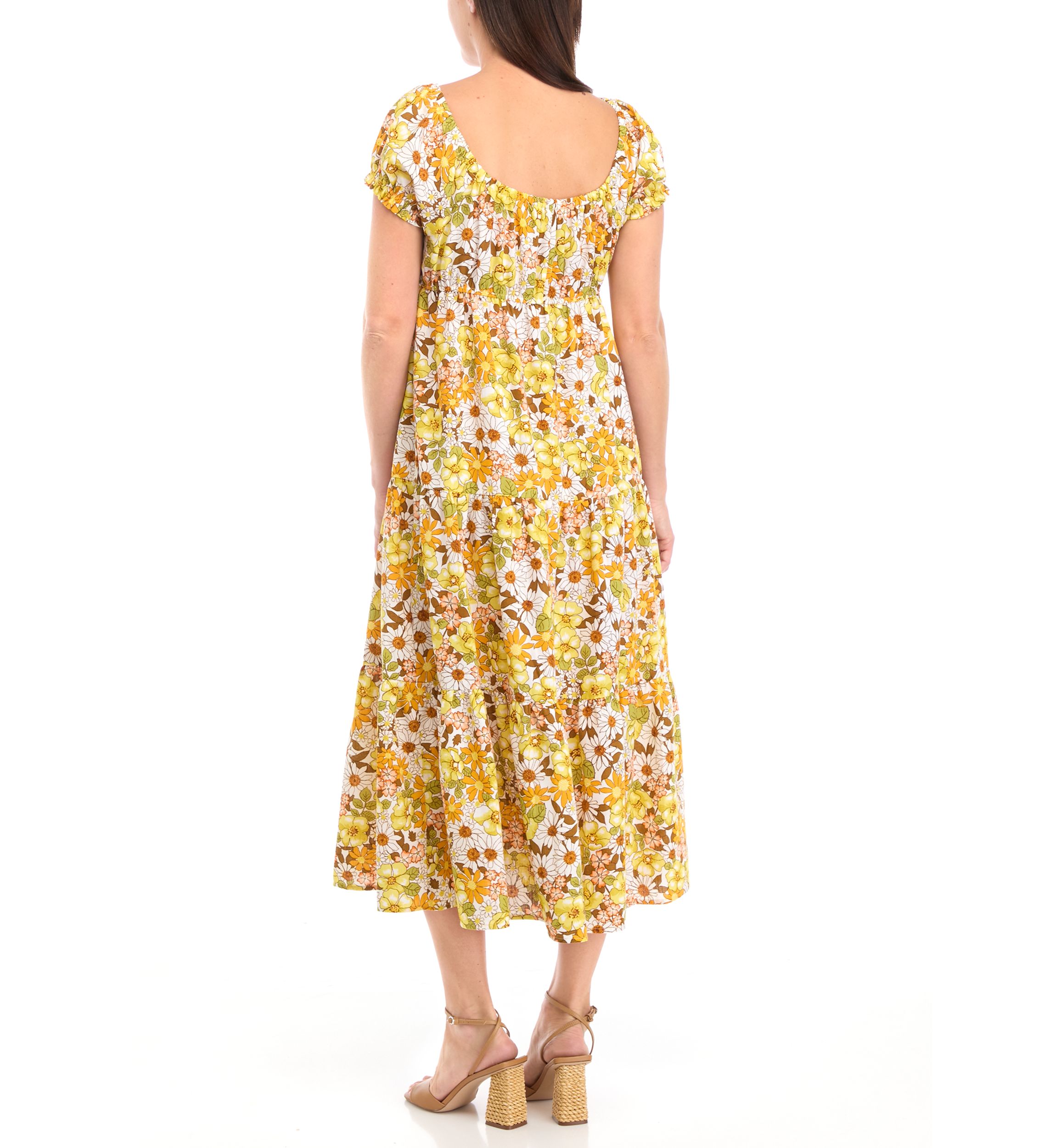Womens Floral Print Fit and Flare Dress