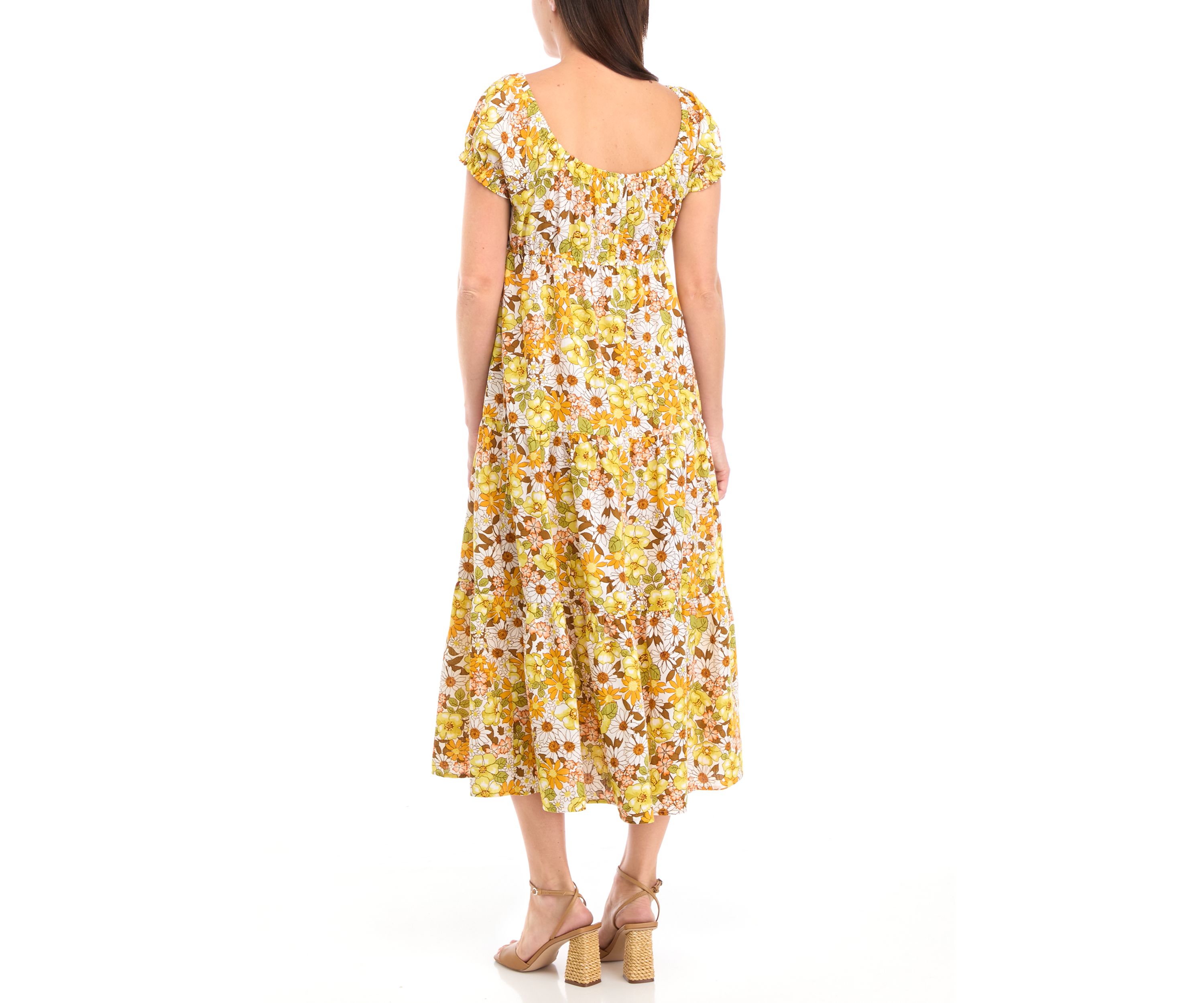 Womens Floral Print Fit and Flare Dress