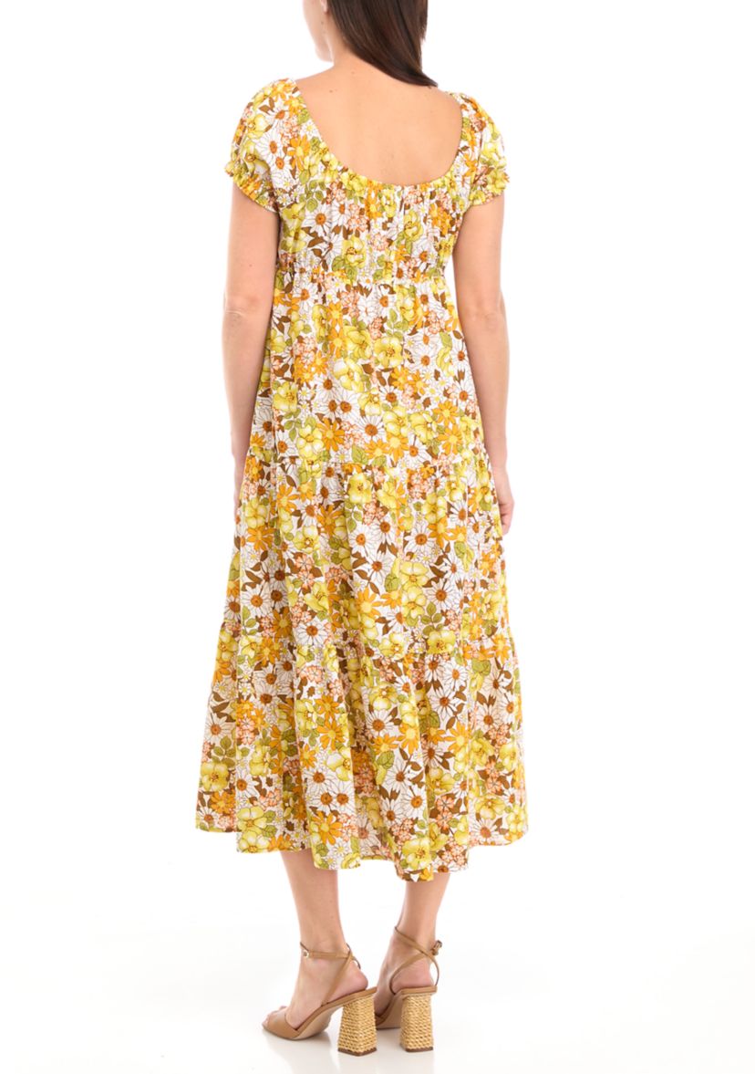 Womens Floral Print Fit and Flare Dress