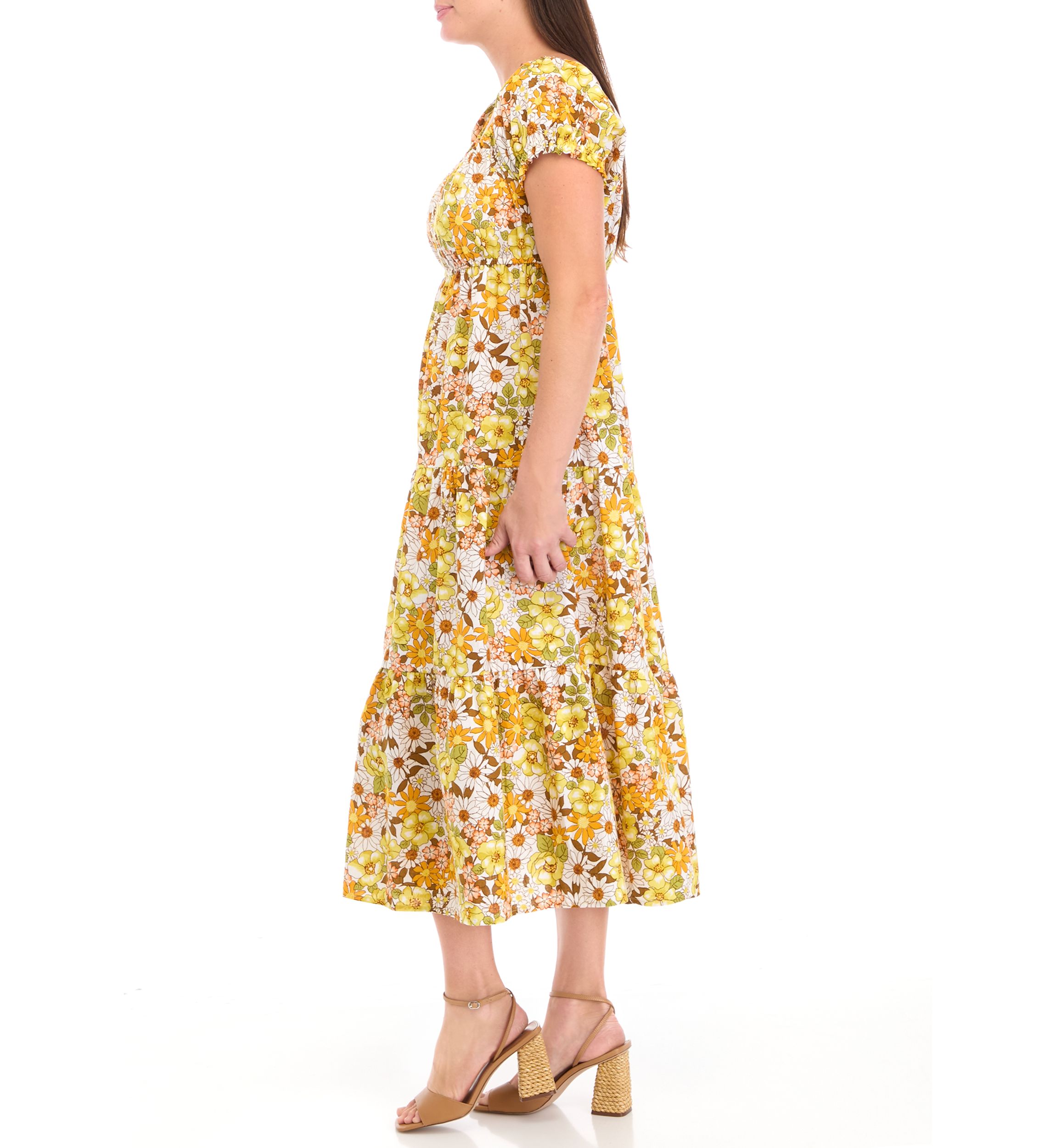 Womens Floral Print Fit and Flare Dress