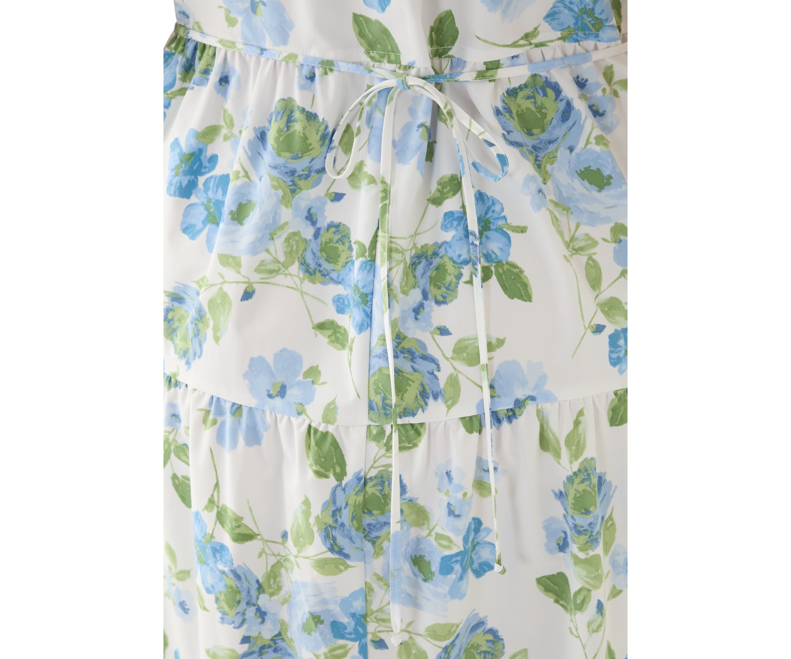 Plus Size Short Sleeve Split Neck Floral Print A-Line Dress