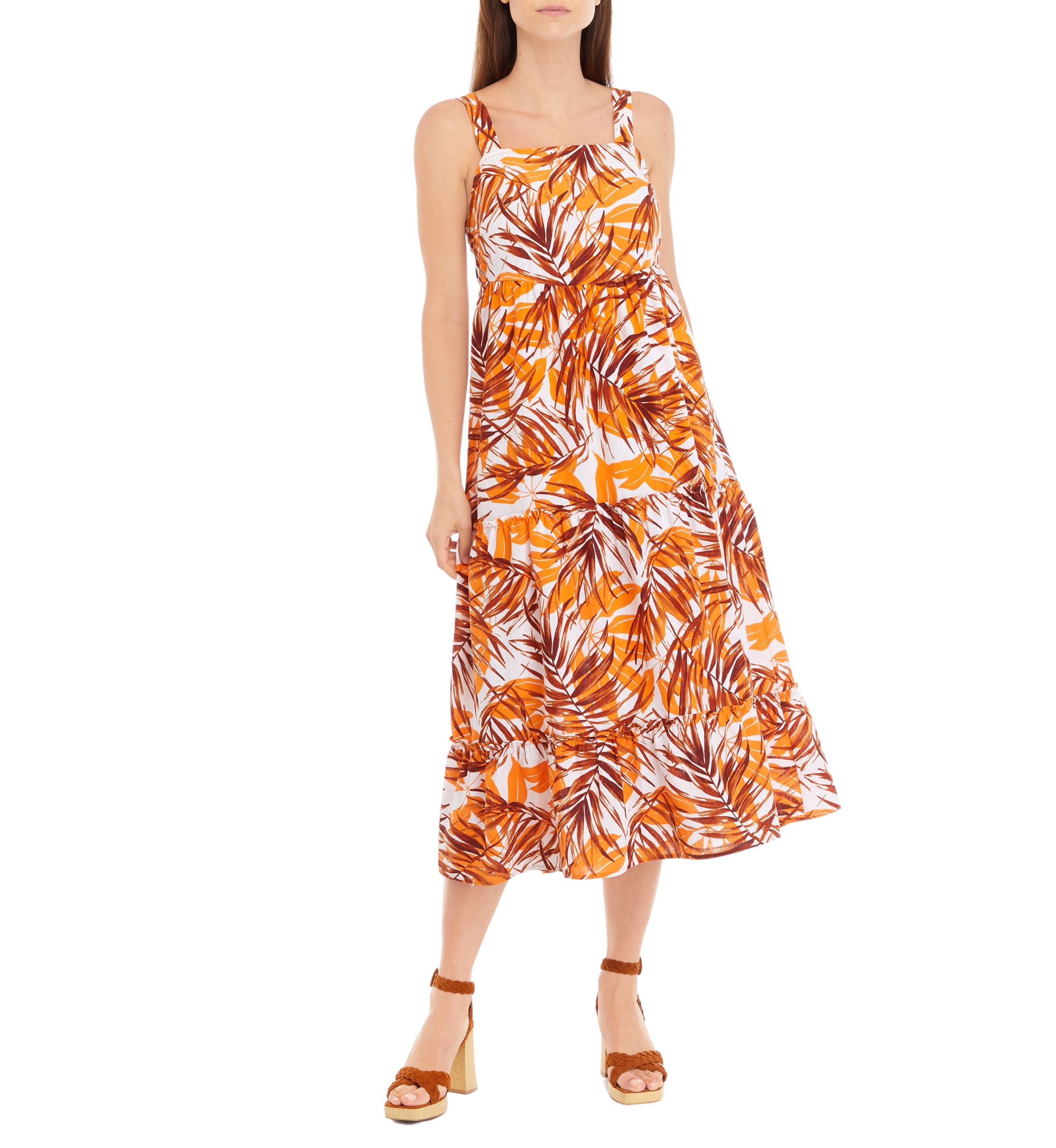 Womens Sleeveless Square Neck Printed Maxi Dress