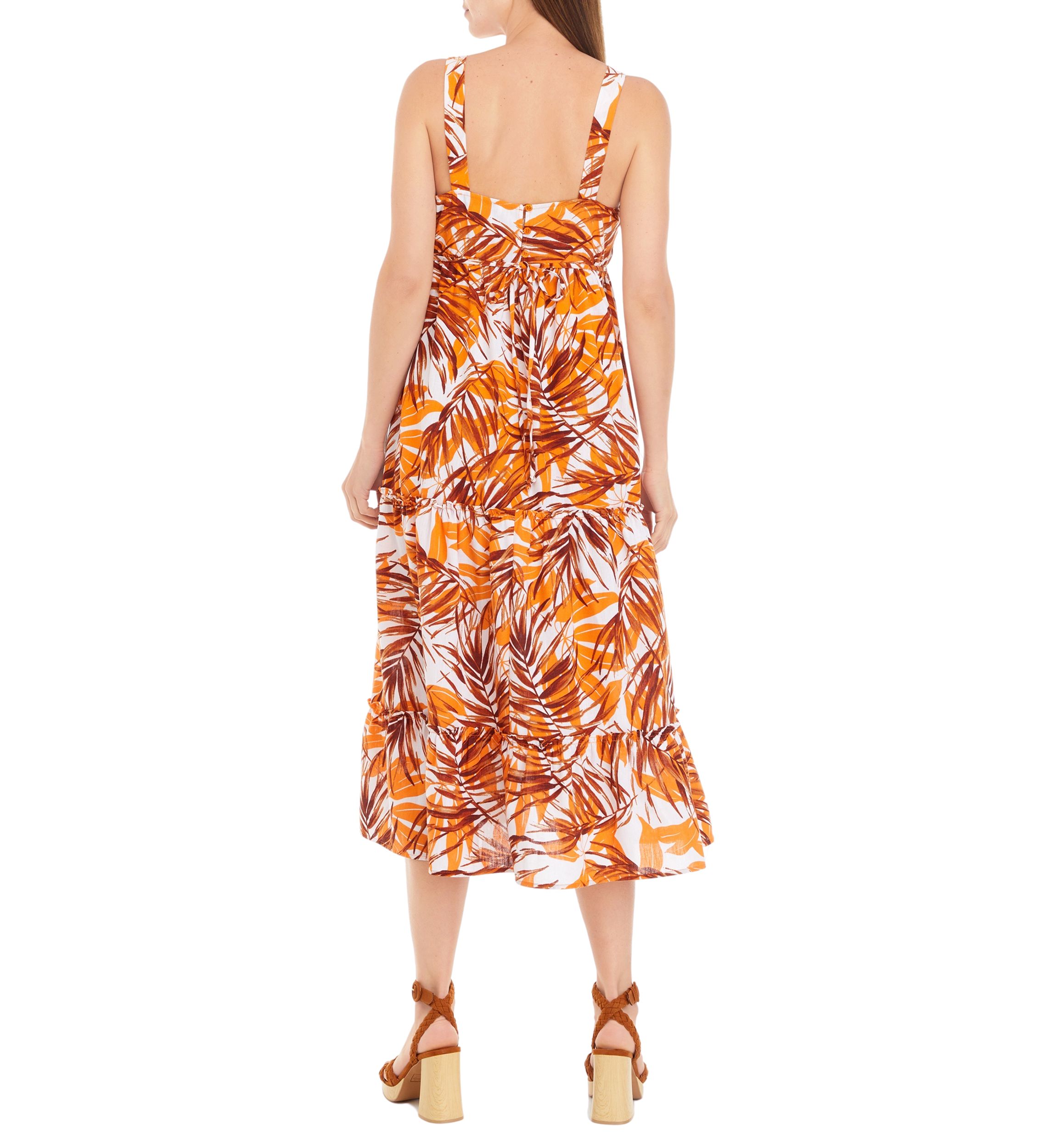 Womens Sleeveless Square Neck Printed Maxi Dress