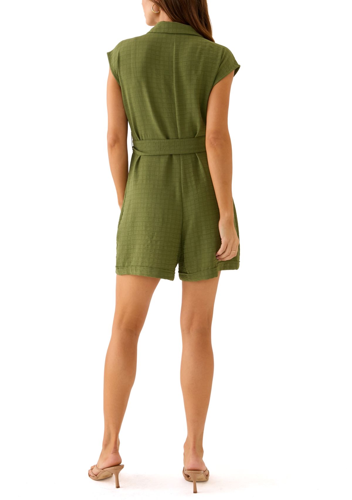 Womens Sleeveless Solid Airflow Romper