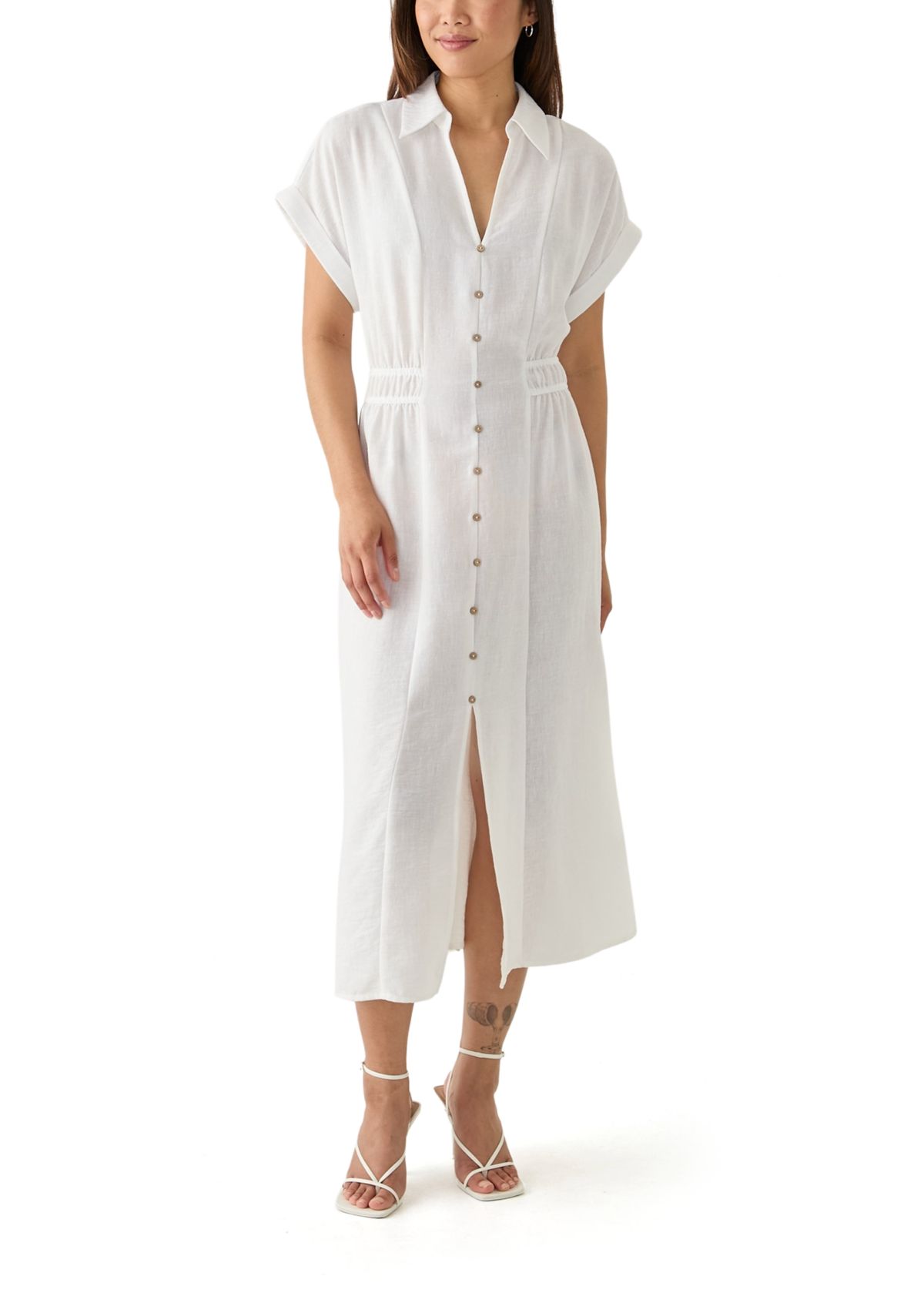 Womens Collar Neck Maxi Dress