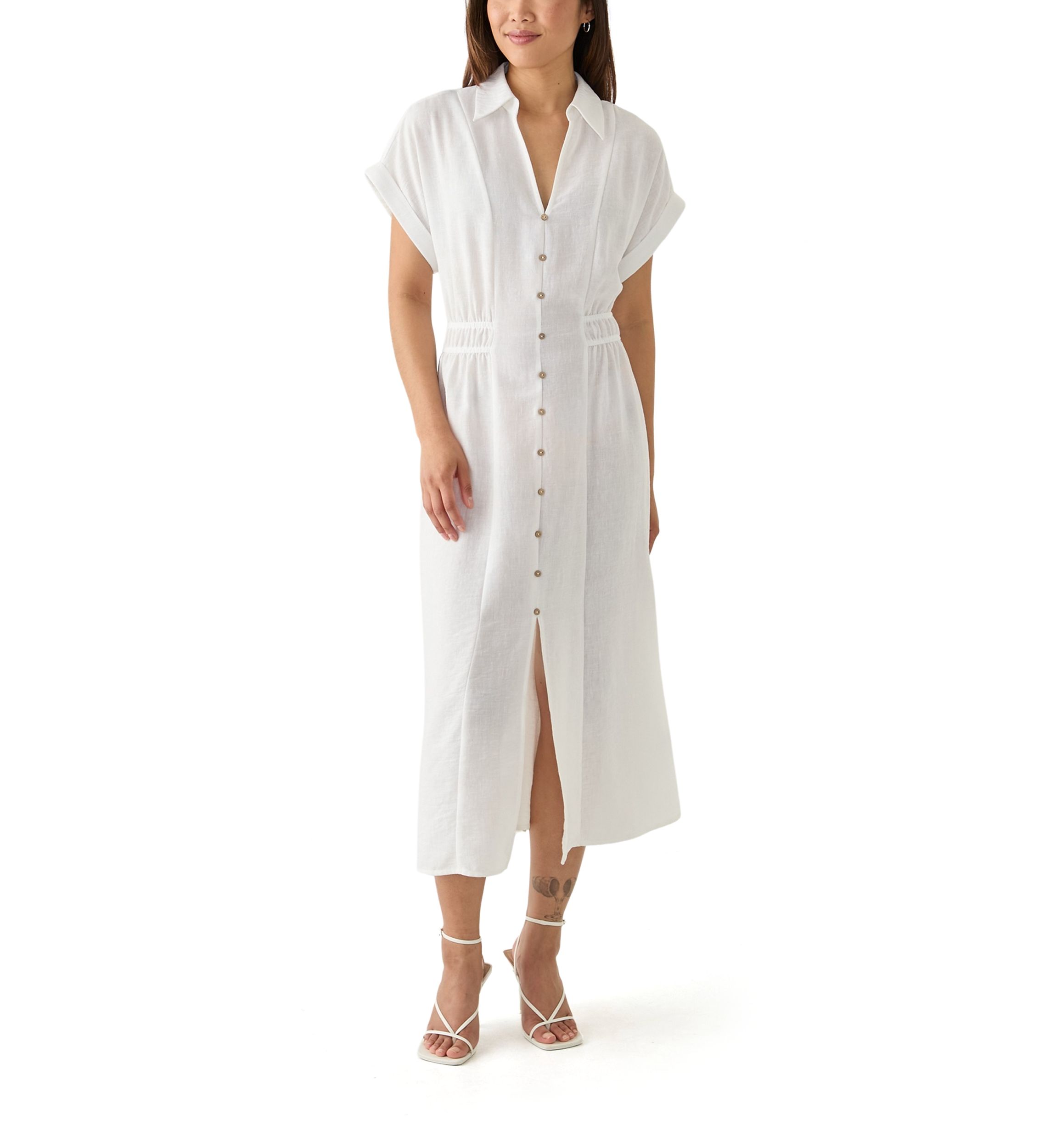 Womens Collar Neck Maxi Dress