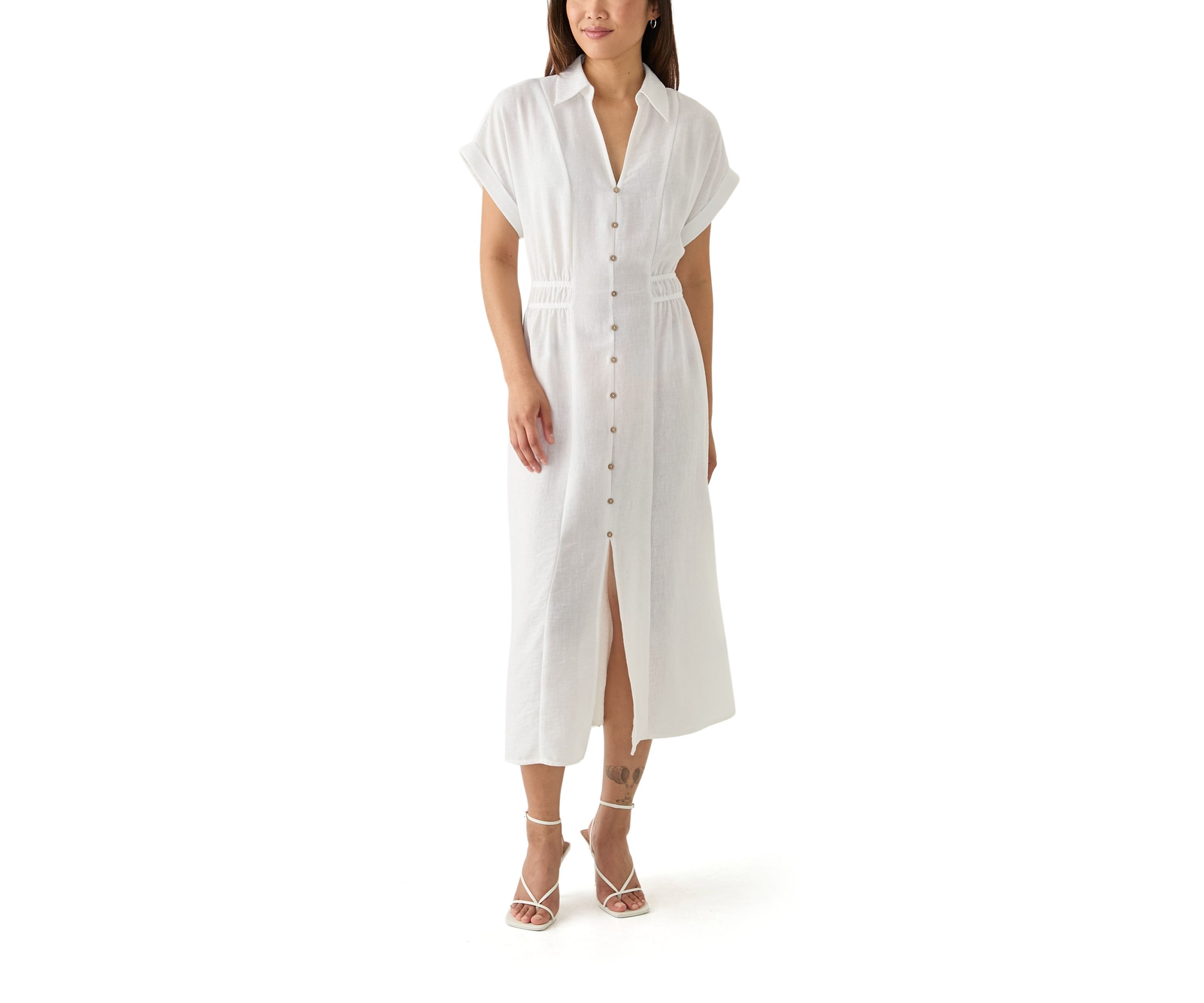 Womens Collar Neck Maxi Dress