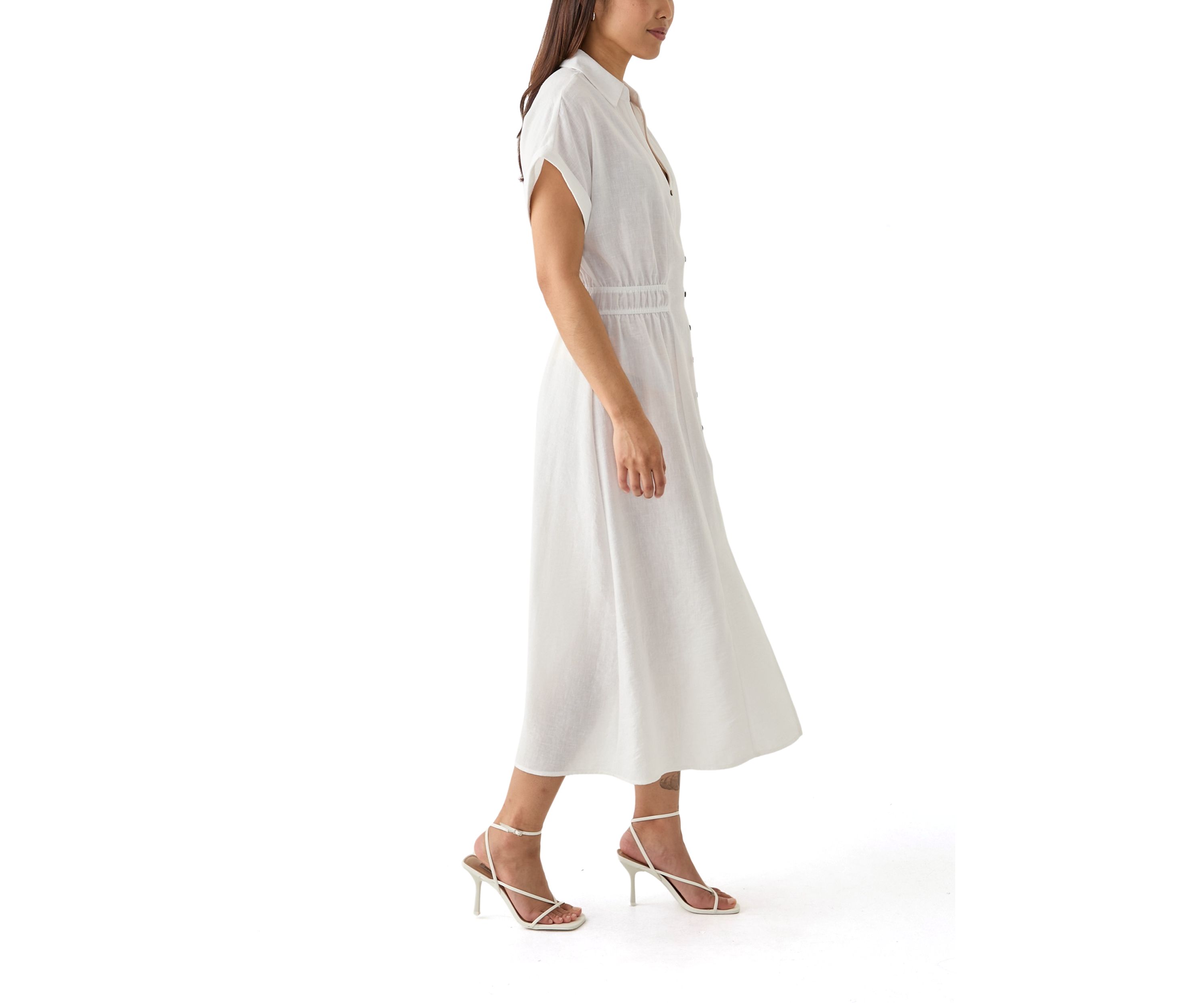 Womens Collar Neck Maxi Dress