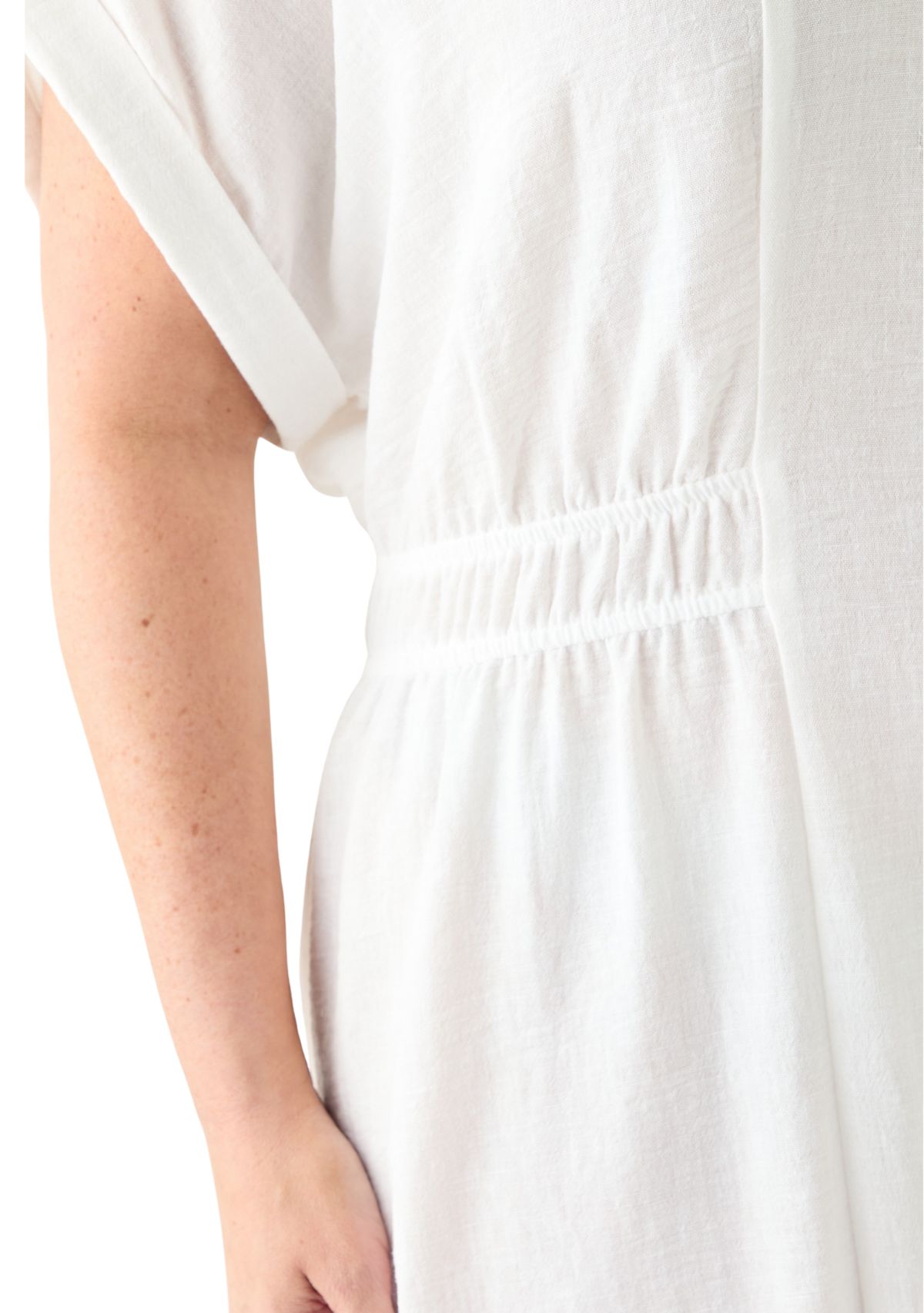 Plus Size Short Sleeve Collar Fit and Flare Dress