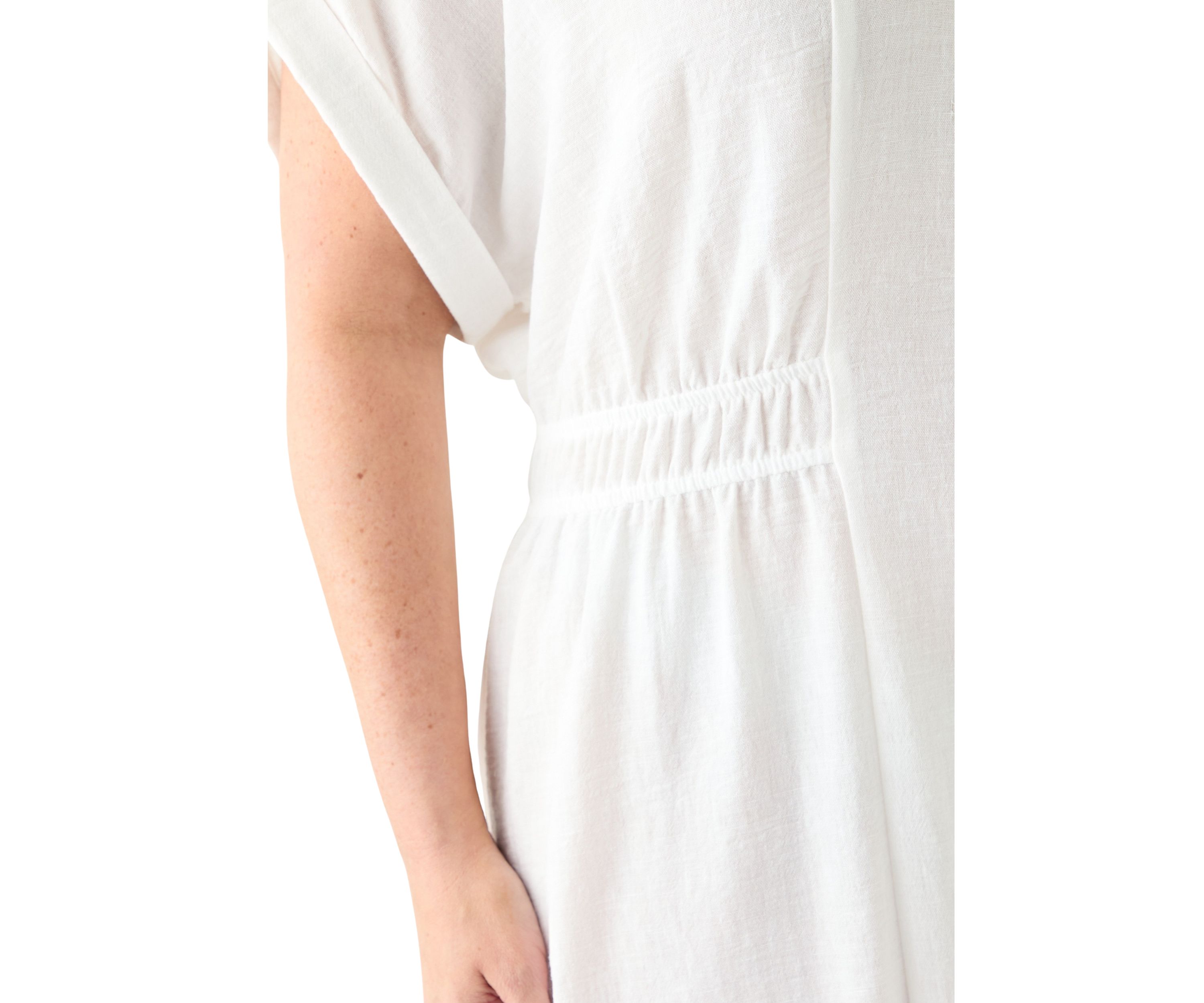 Plus Size Short Sleeve Collar Fit and Flare Dress