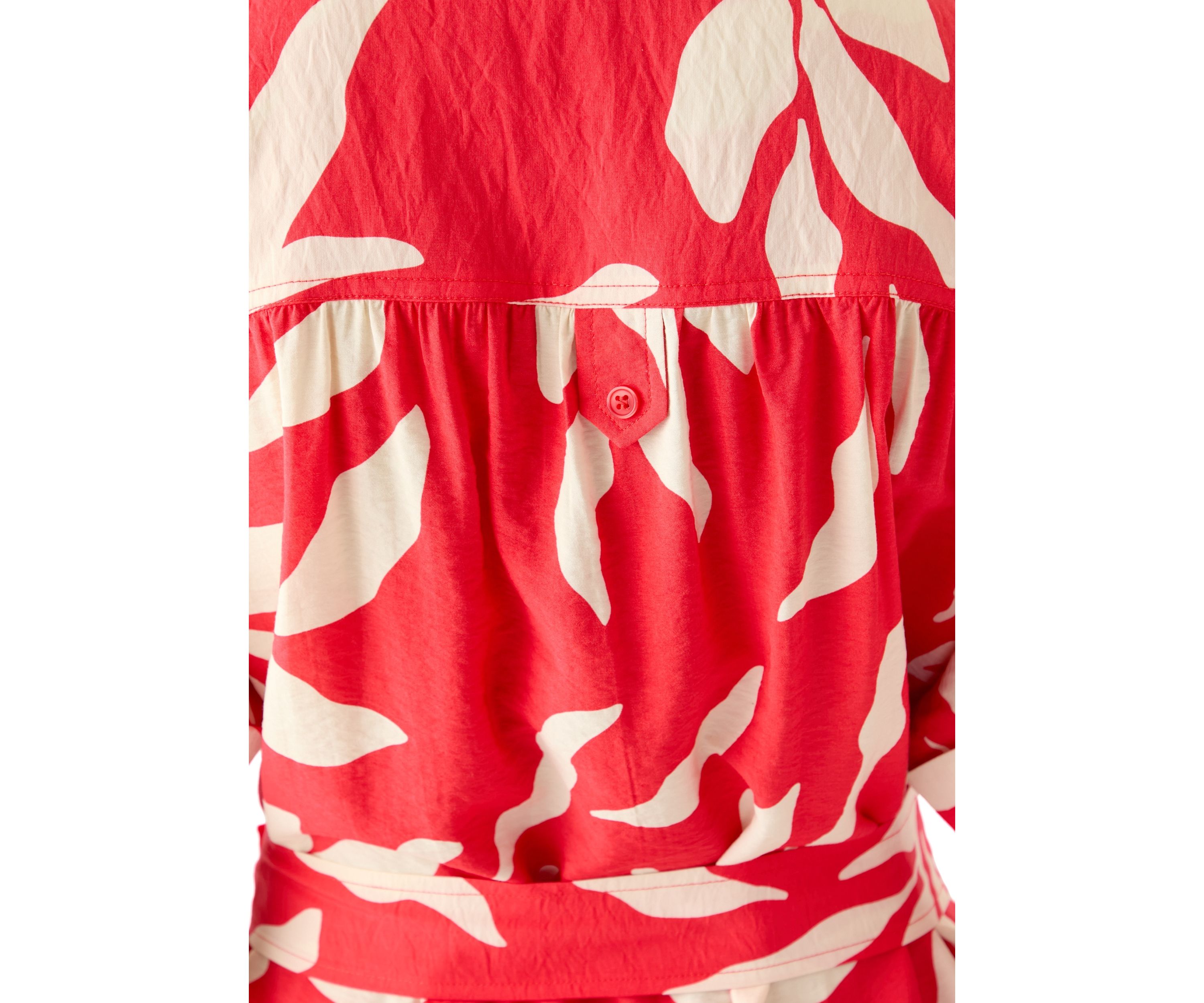 Womens Short Sleeve Collar Neck Printed Airflow A-Line Dress