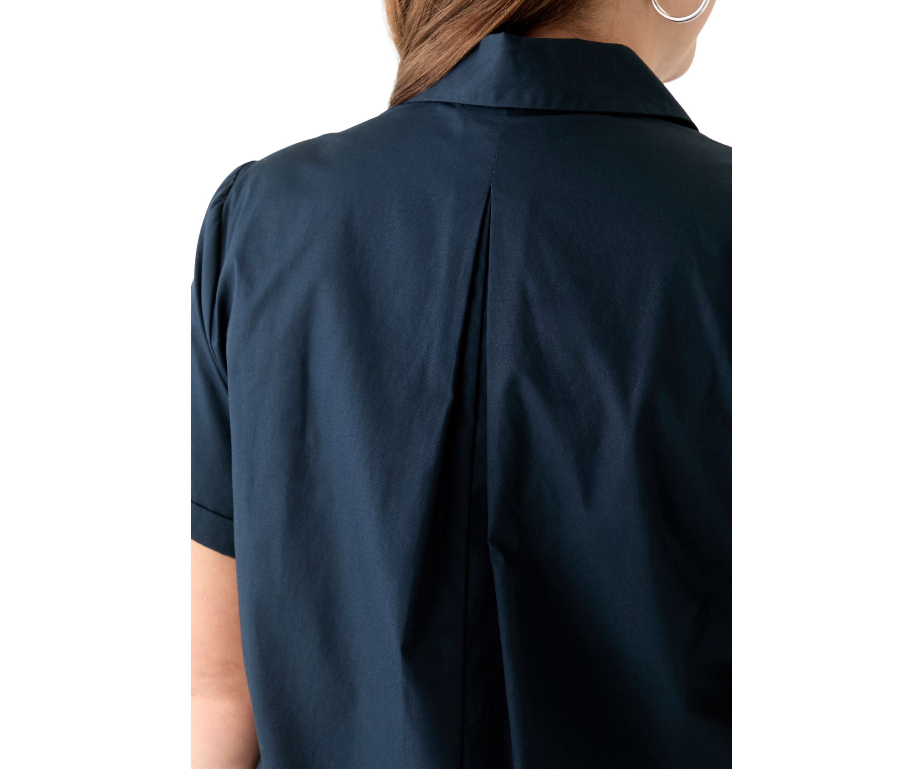 Plus Size Short Sleeve V-Neck  Cotton A-Line Dress