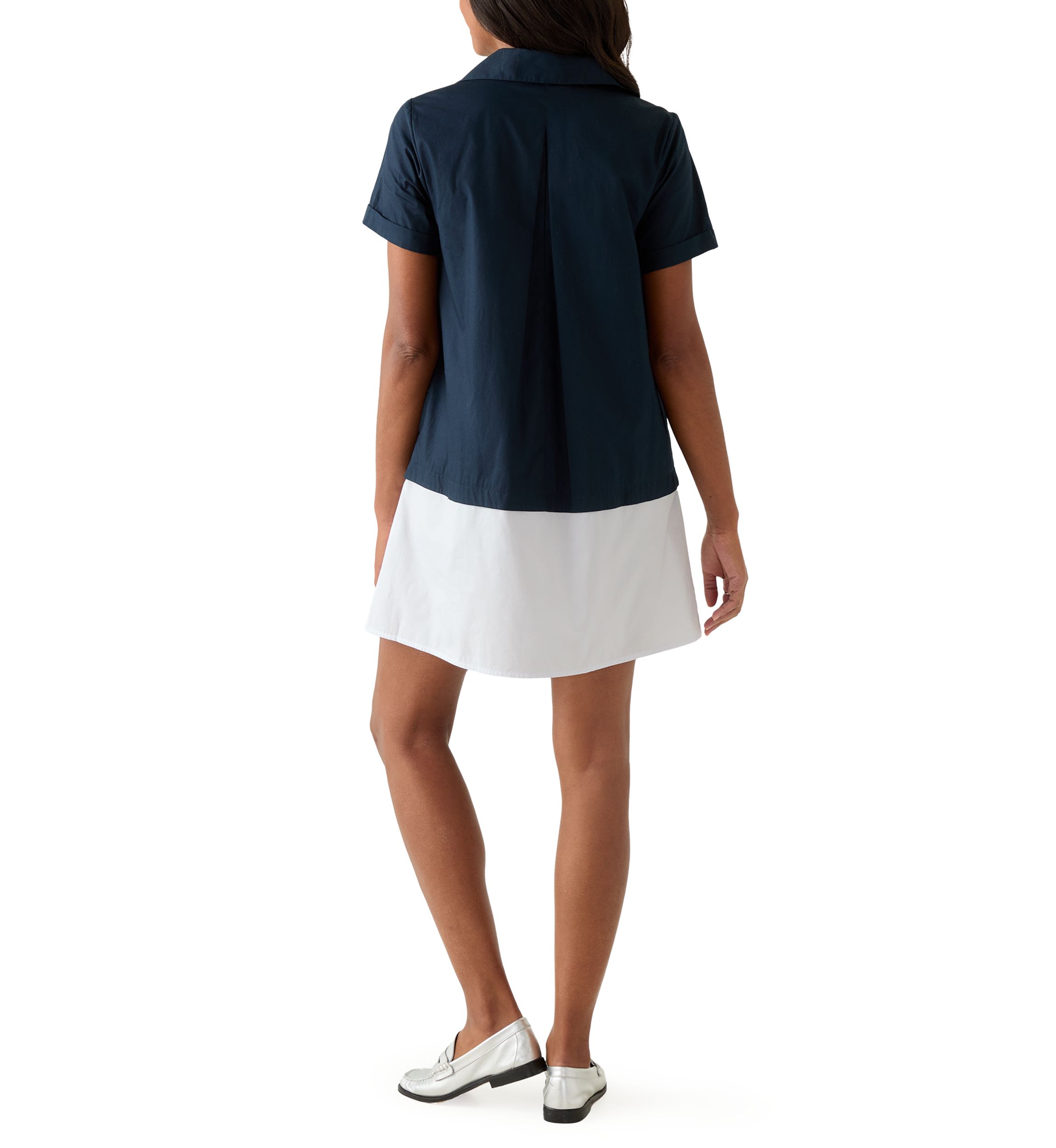 Womens Short Sleeve Color Block Polo Dress