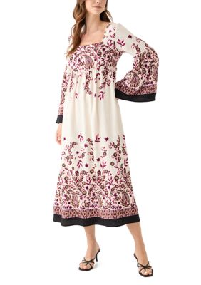 Emma & Michelle Women's Long Bell Sleeve Floral Maxi Dress, XL