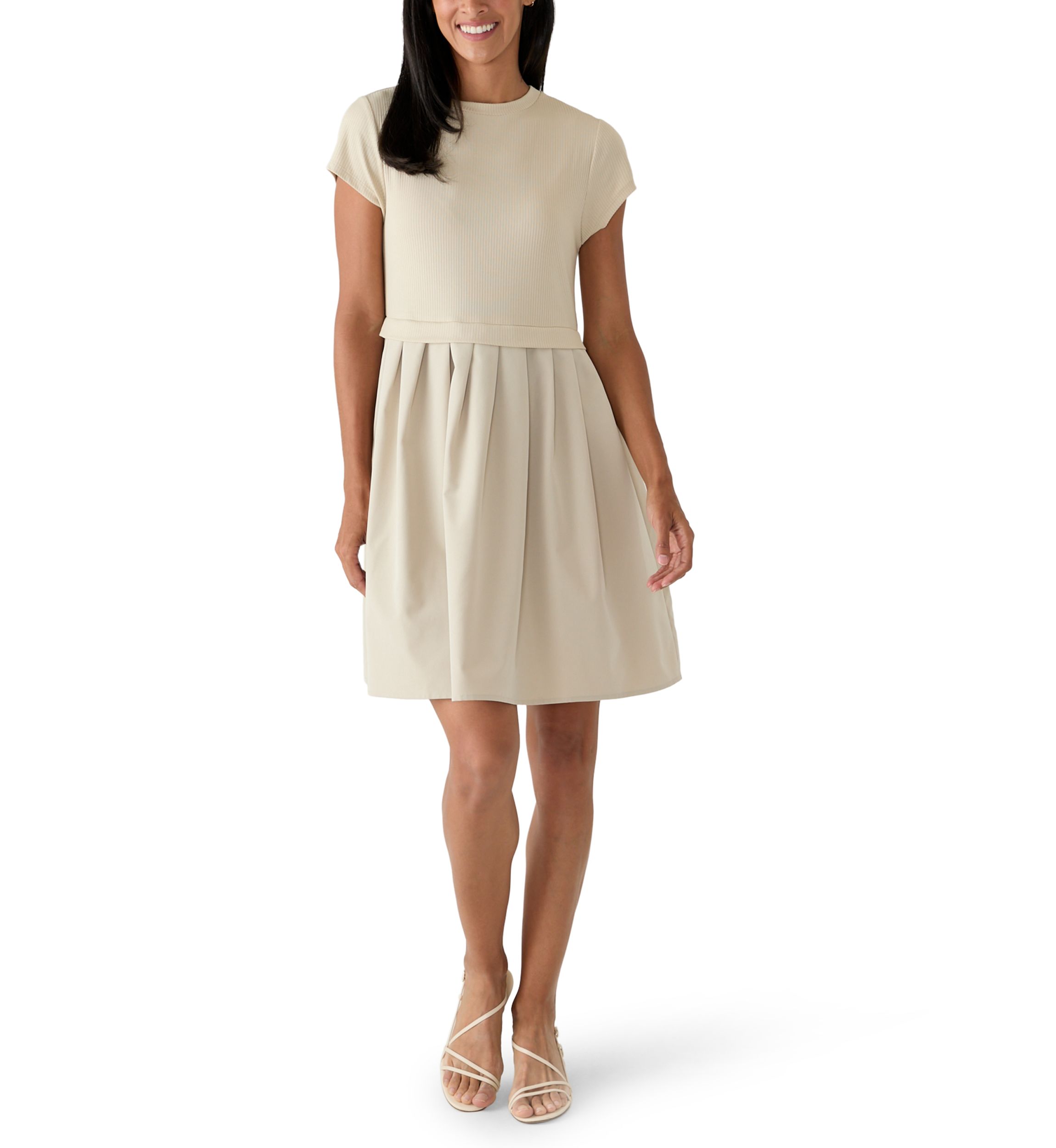 emma knit dress & Michelle Women's Short Sleeve Twofer Boardroom Dress Socks