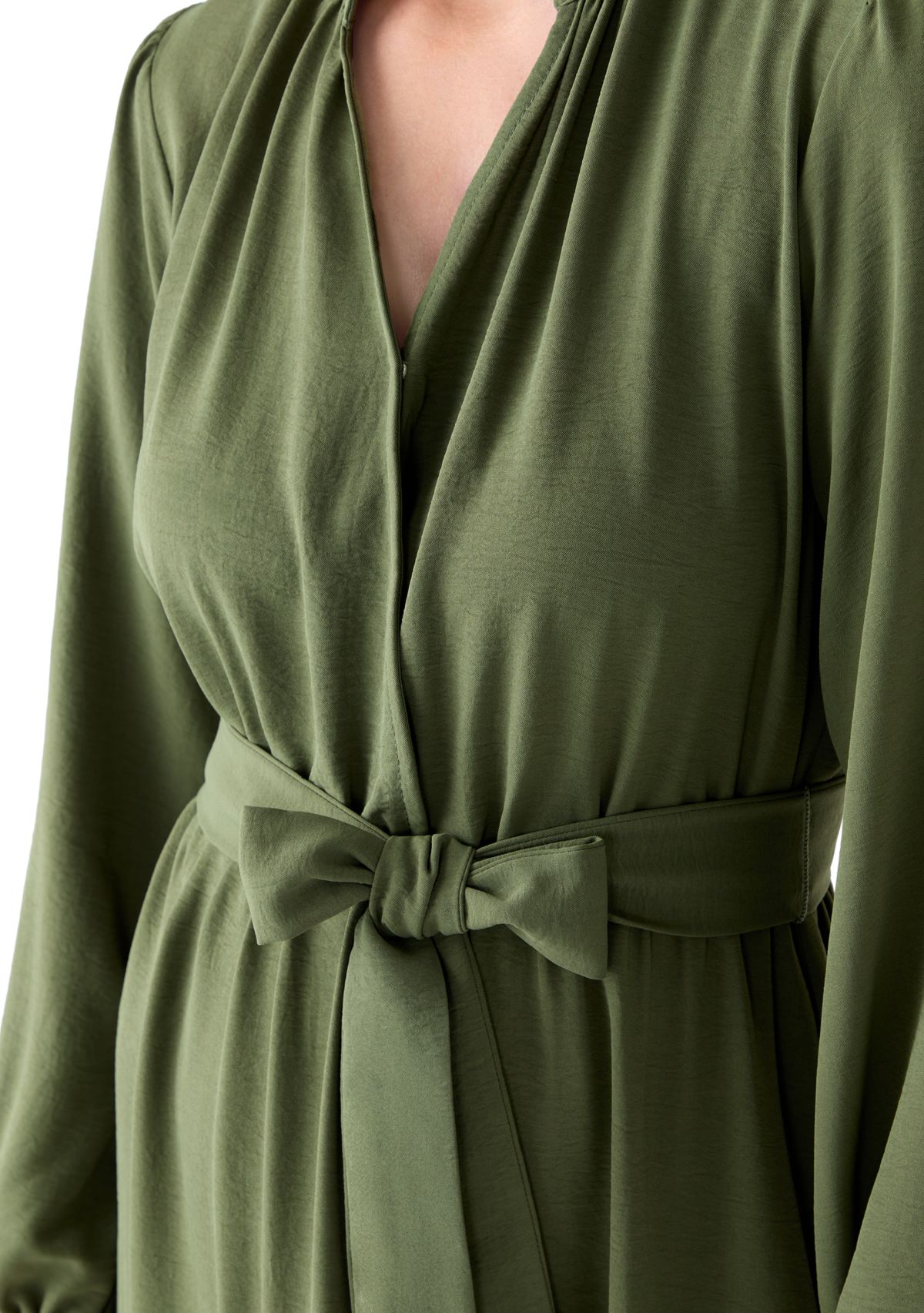 Womens Long Sleeve Airflow Midi Dress
