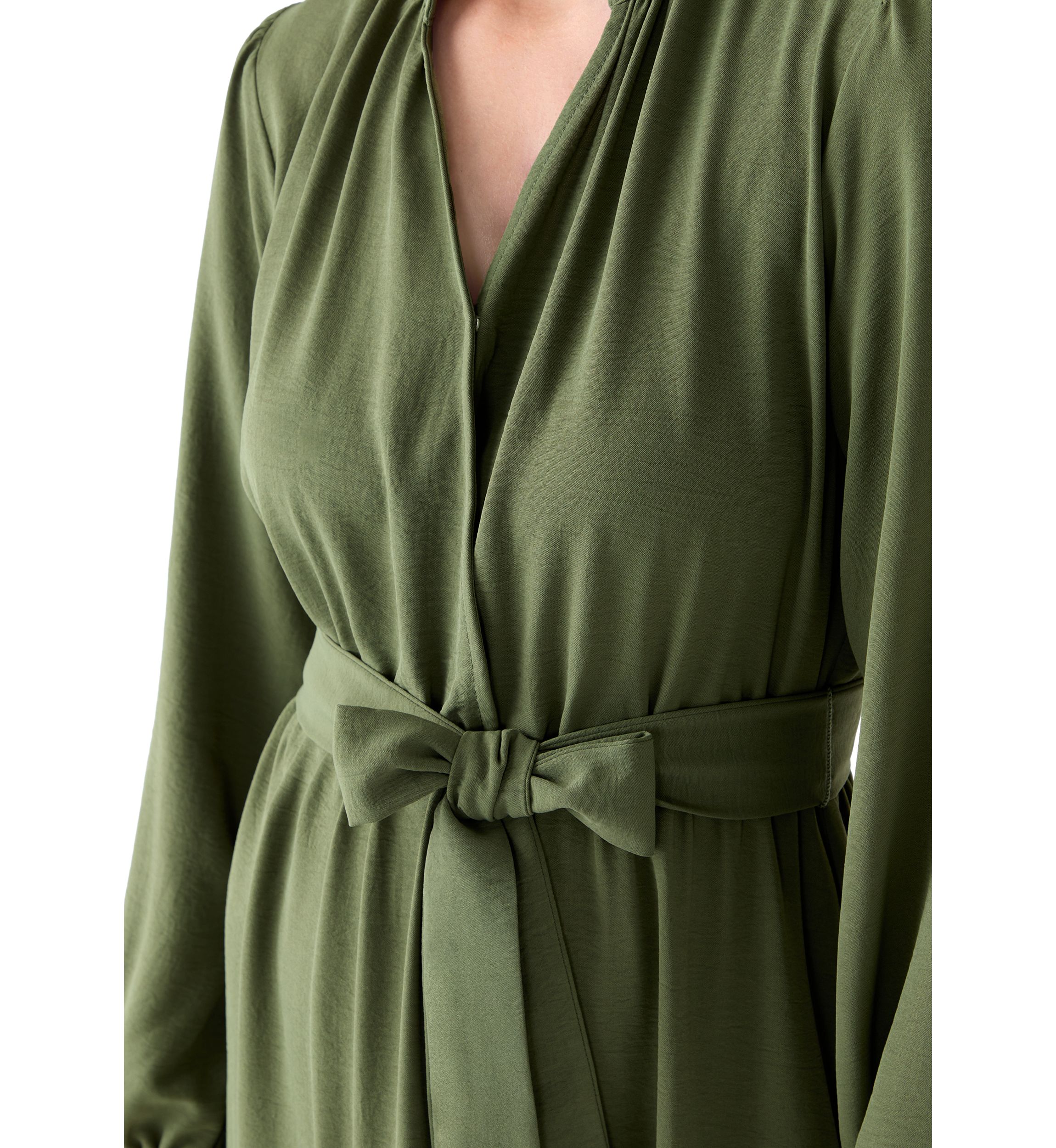 Womens Long Sleeve Airflow Midi Dress