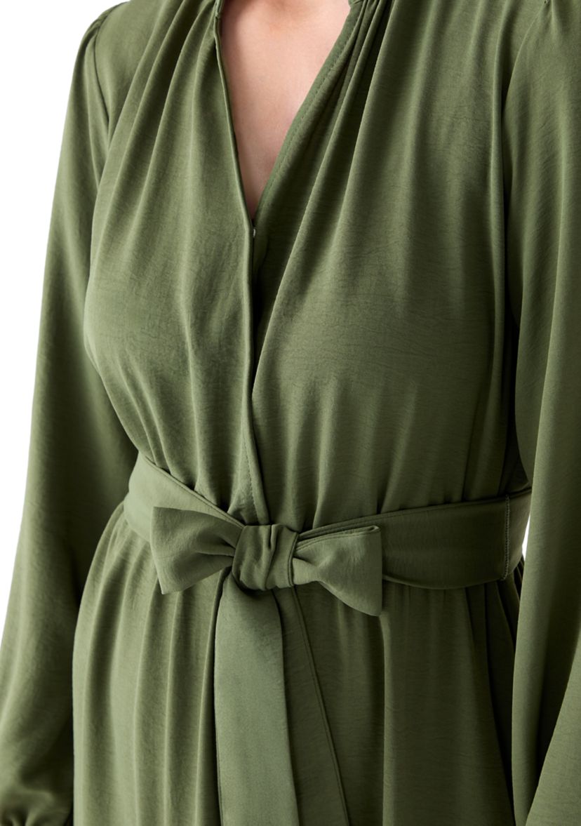 Womens Long Sleeve Airflow Midi Dress