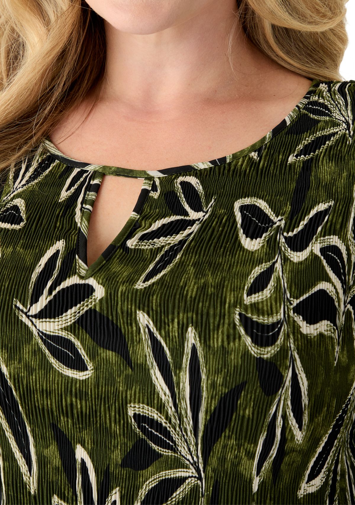 Plus Size Long Bell Sleeve Pleater Mini Dress