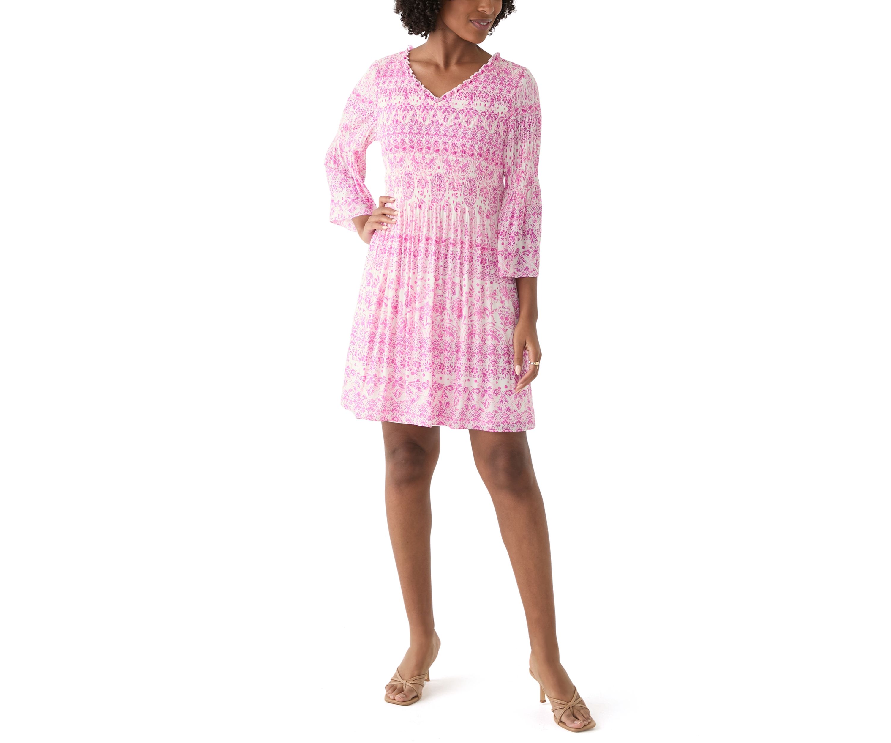 Womens Paisley Printed A-Line Dress