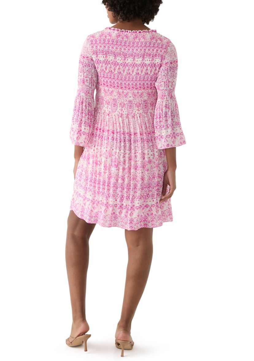 Womens Paisley Printed A-Line Dress