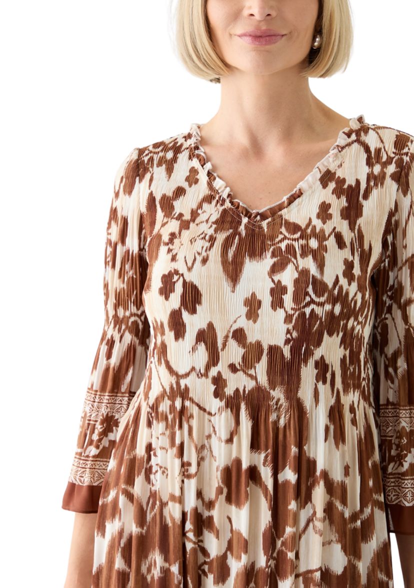   Womens 3/4 Bell Sleeve Pleater Mini Dress 
