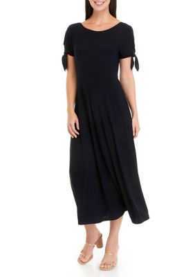 Emma & Michelle Women's Tie Sleeve Solid Midi Dress | belk