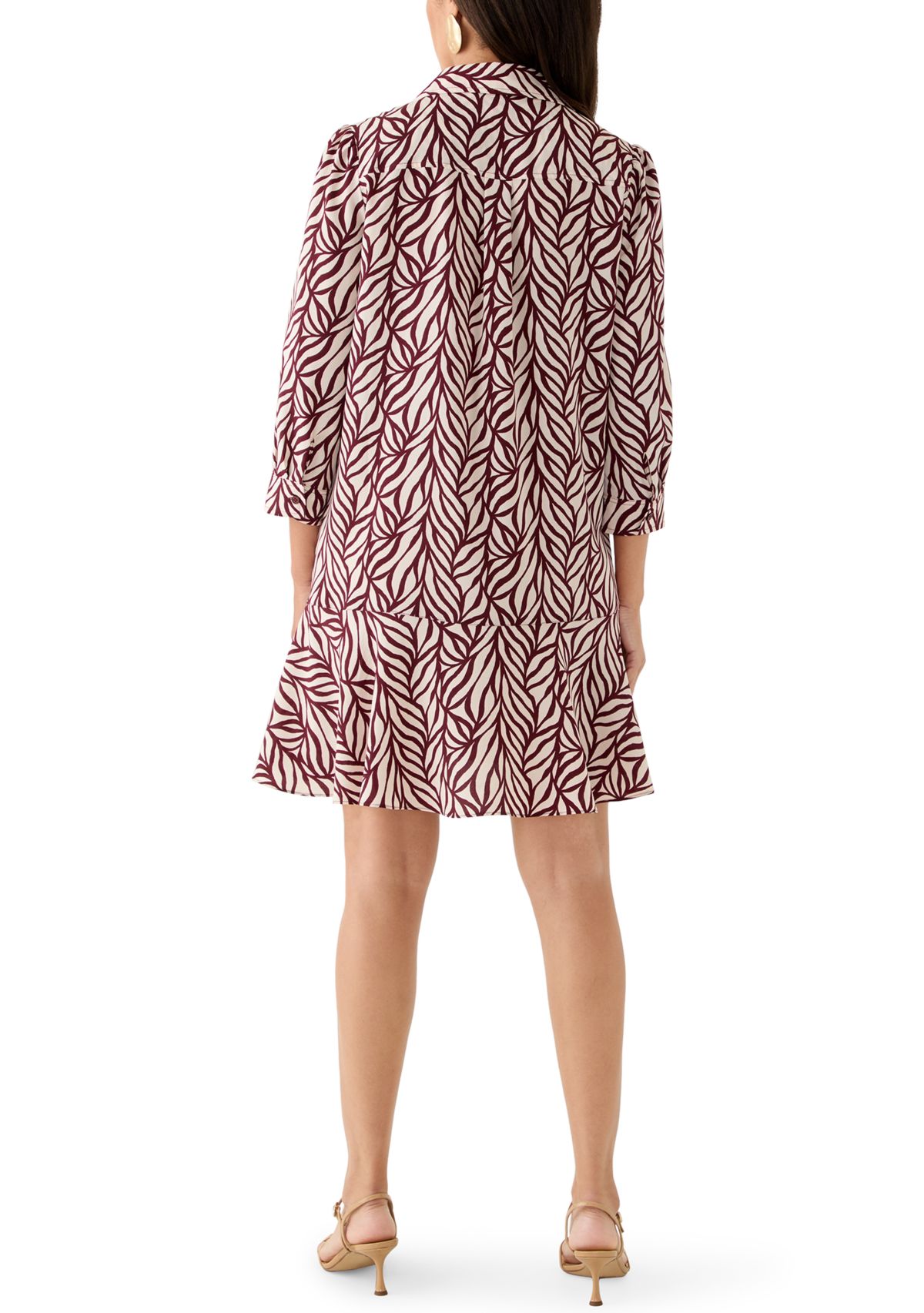 Womens Long Sleeve Ruffle Hem Mini Dress