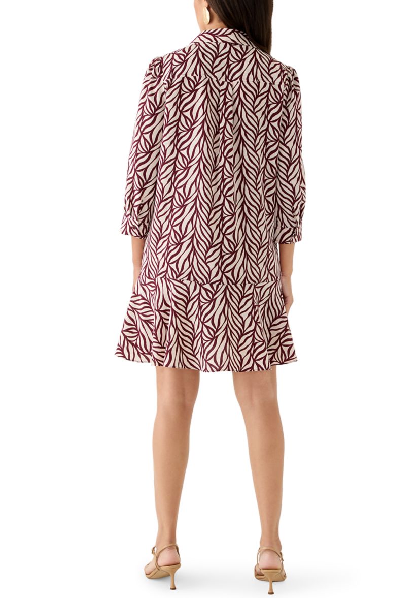 Womens Long Sleeve Ruffle Hem Mini Dress