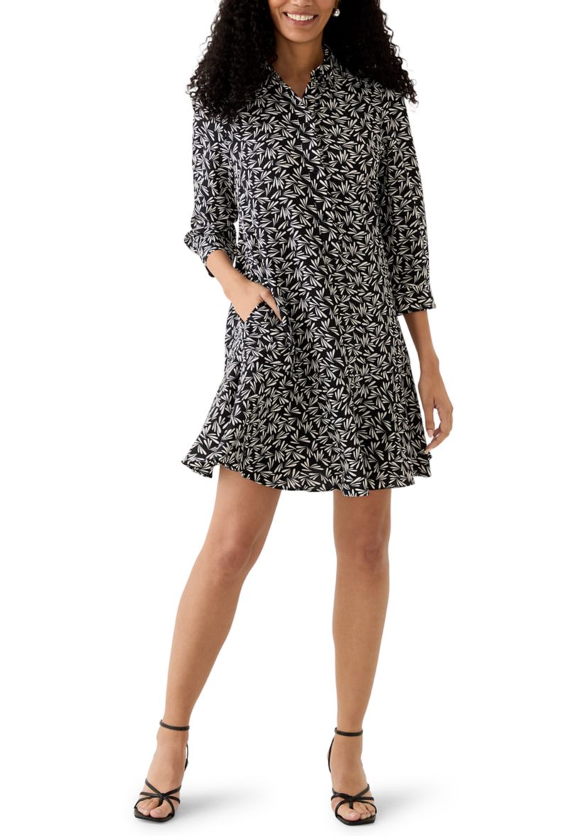 Womens Long Sleeve Ruffle Hem Mini Dress