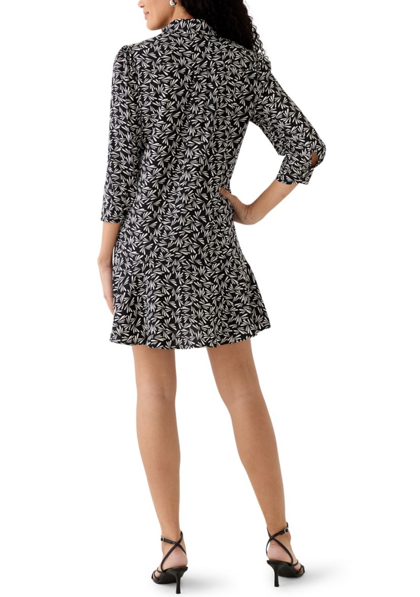 Womens Long Sleeve Ruffle Hem Mini Dress
