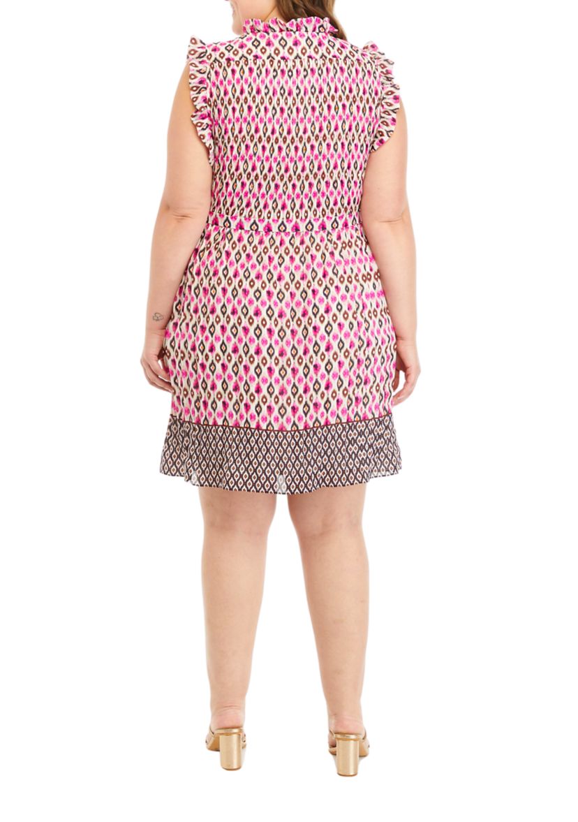 Plus Size Sleeveless V-Neck Fit and Flare Dress