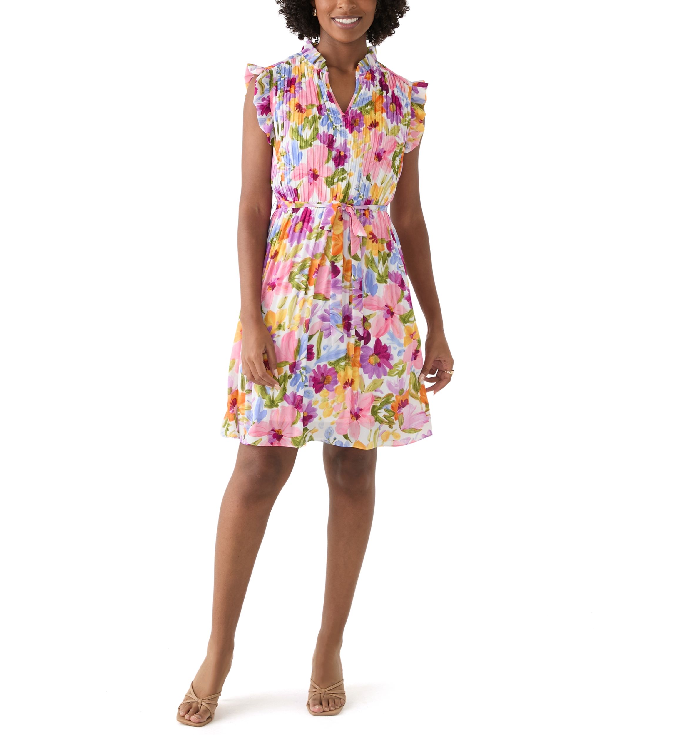 Womens Floral Printed A-Line Dress