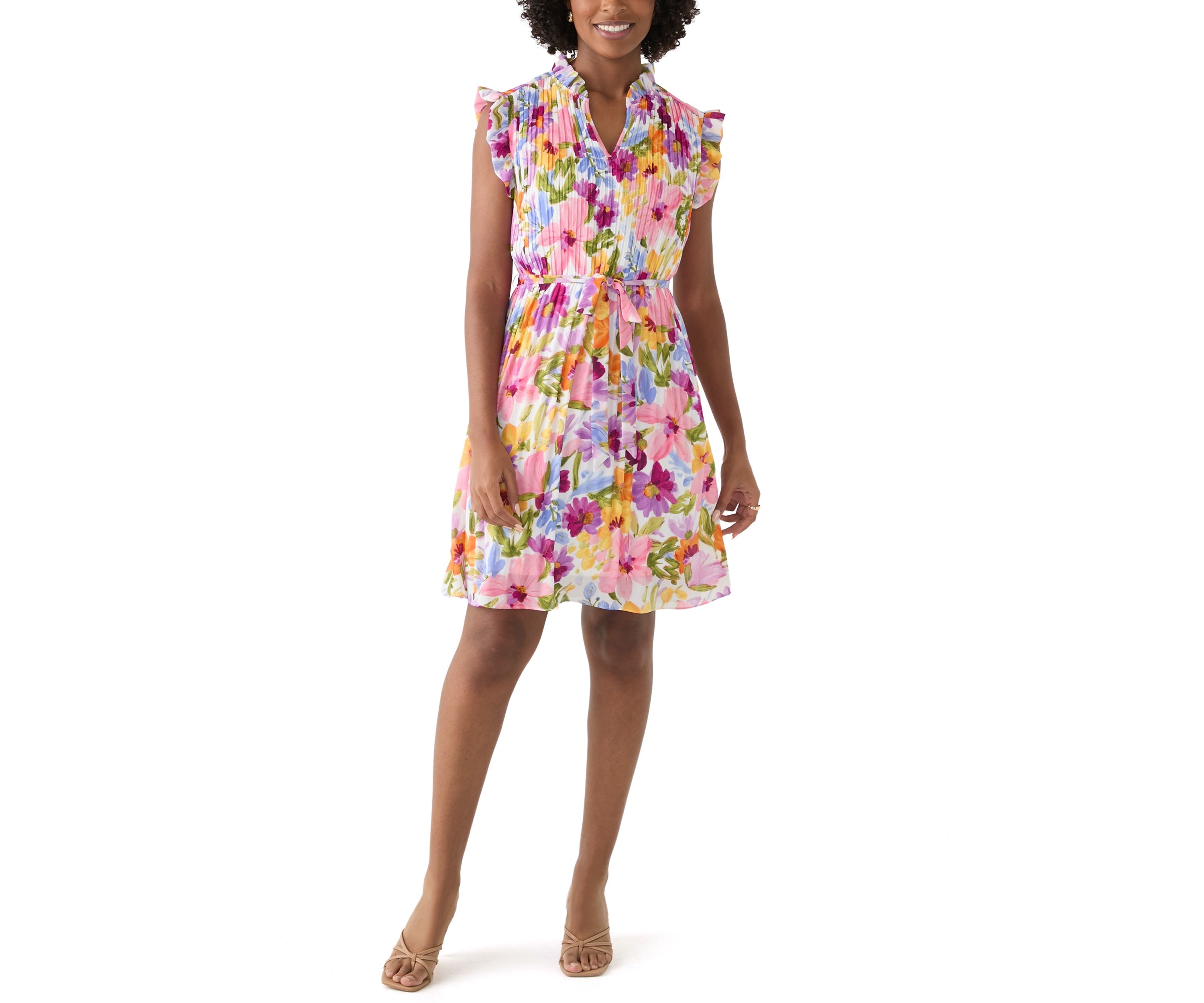 Womens Floral Printed A-Line Dress