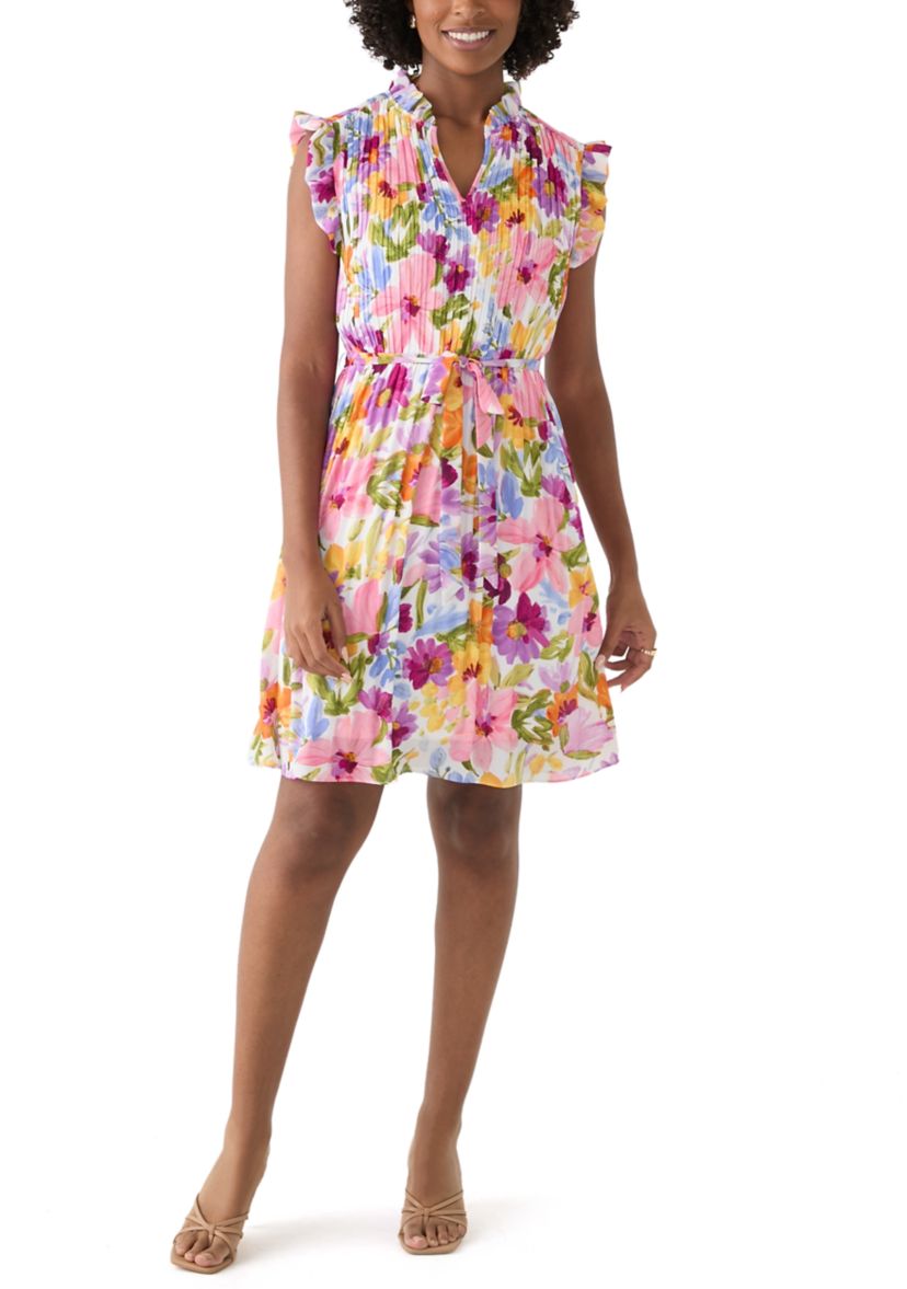 Womens Floral Printed A-Line Dress
