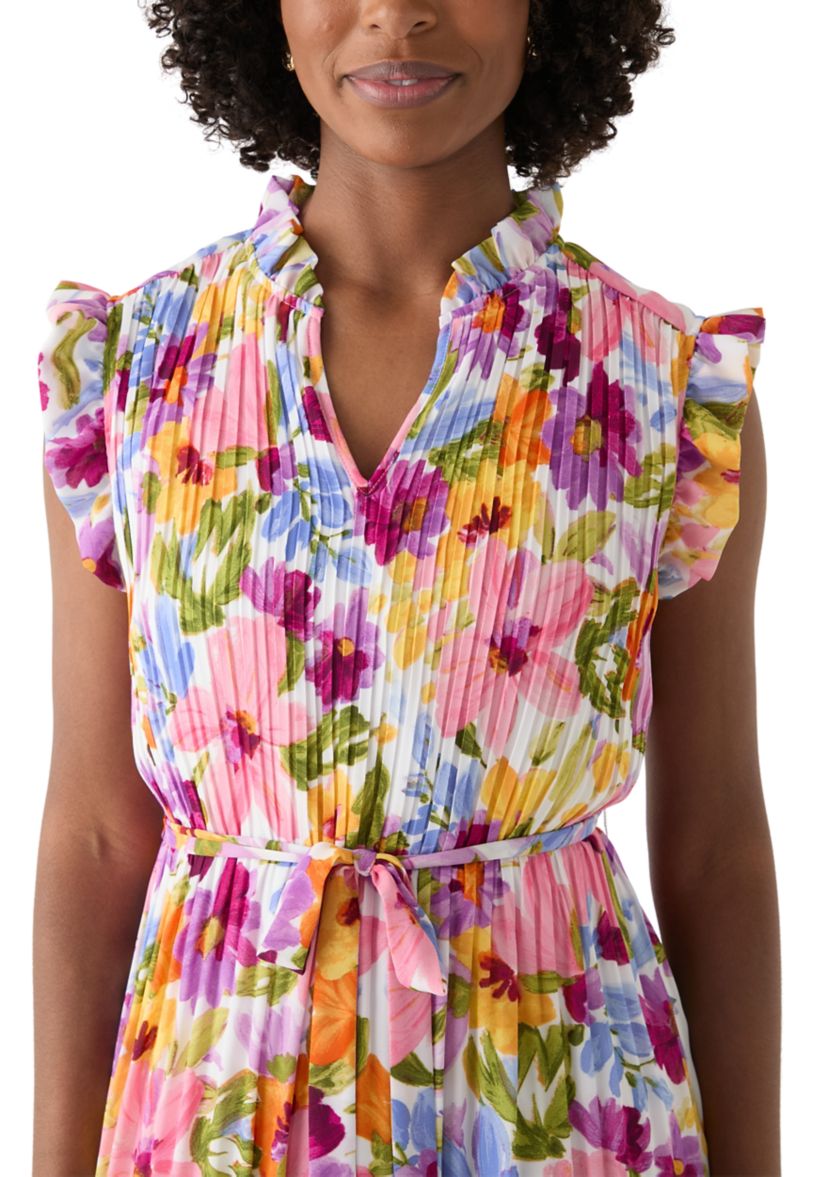 Womens Floral Printed A-Line Dress