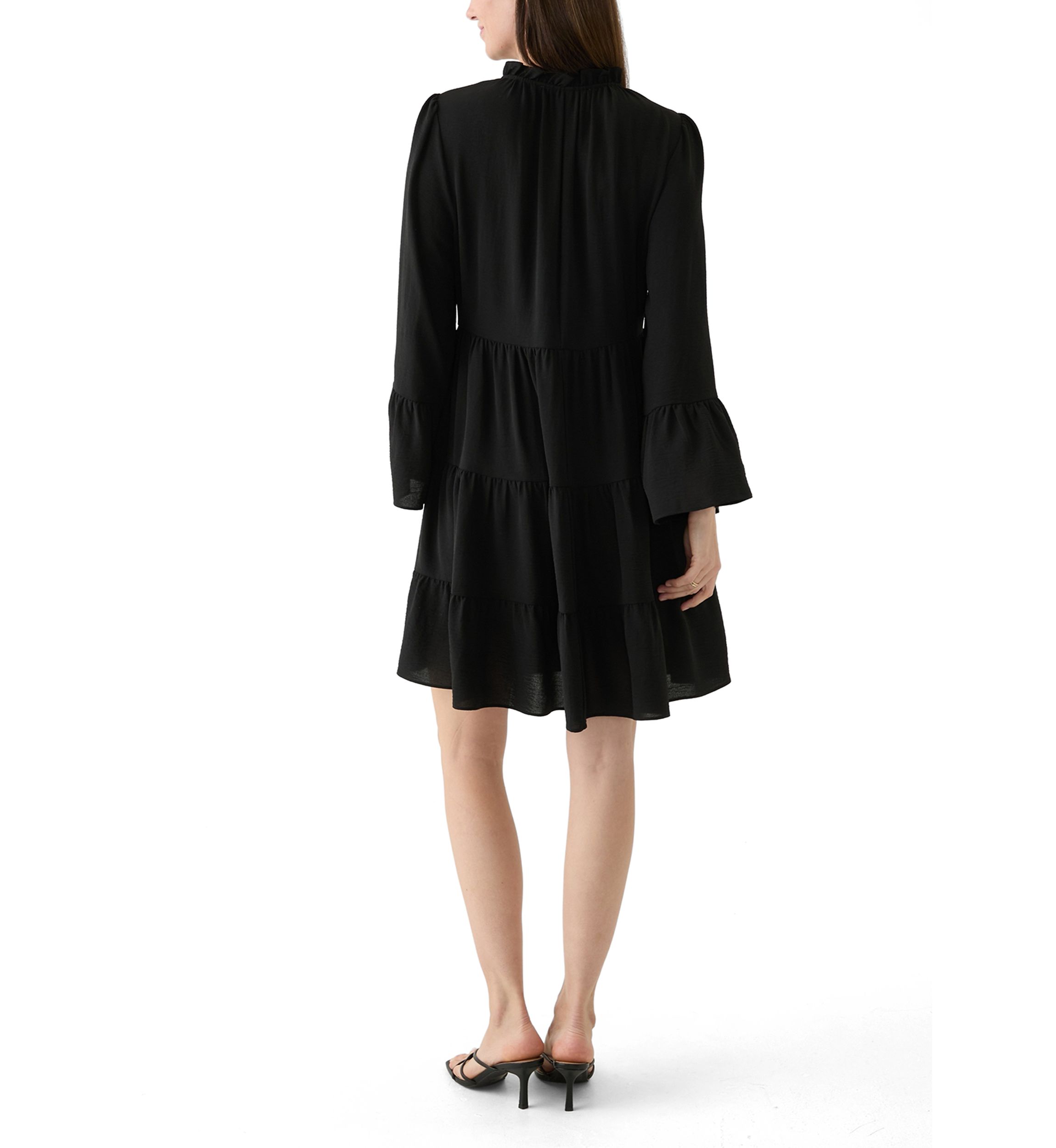 Womens Long Sleeve Tie Neck Dress