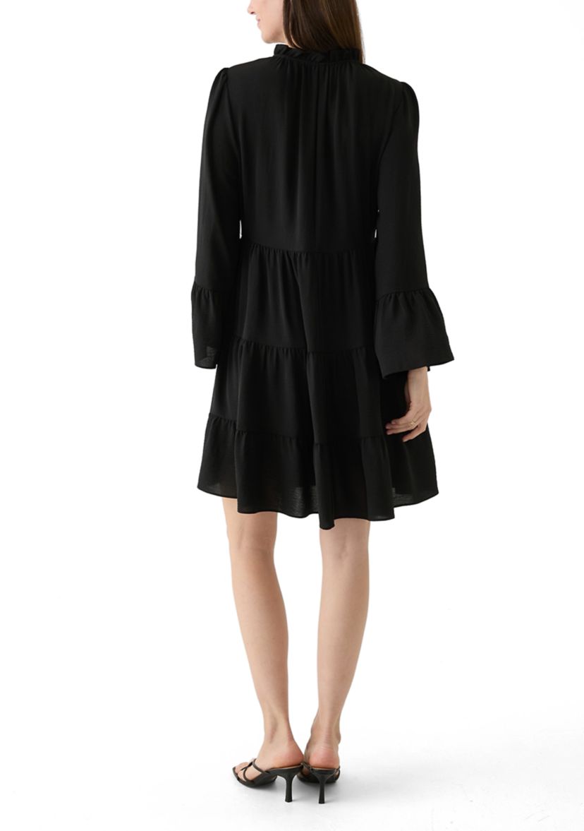 Womens Long Sleeve Tie Neck Dress