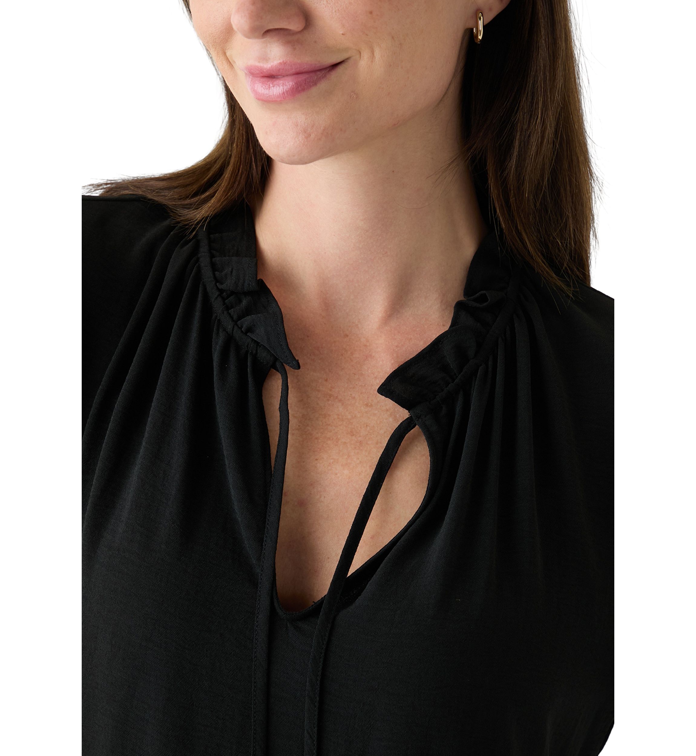 Womens Long Sleeve Tie Neck Dress