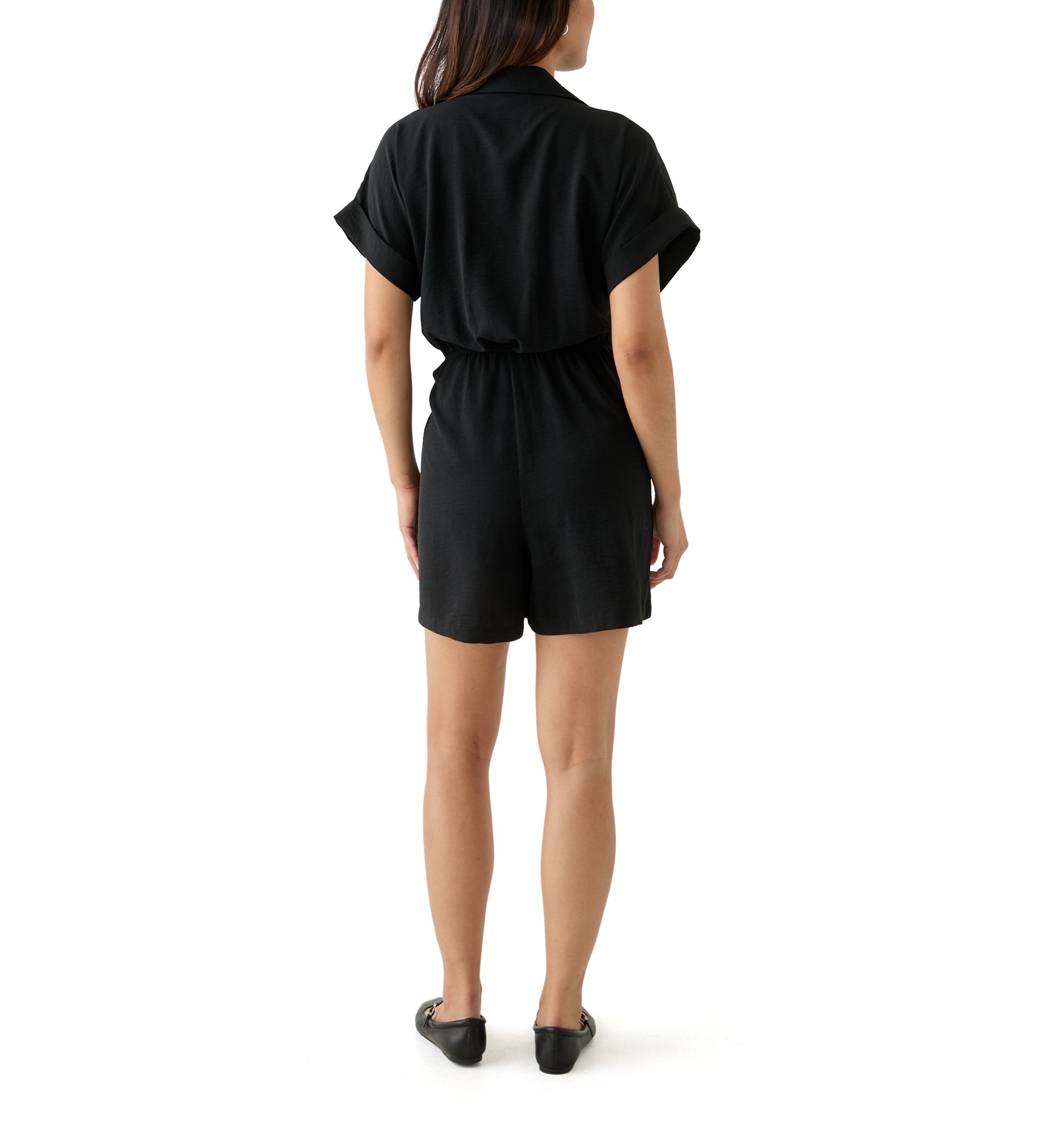 Womens Short Sleeve V-Neck Romper 